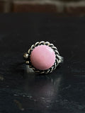 Pink Conch Rope Ring | 925 Sterling Silver Size 9 E452