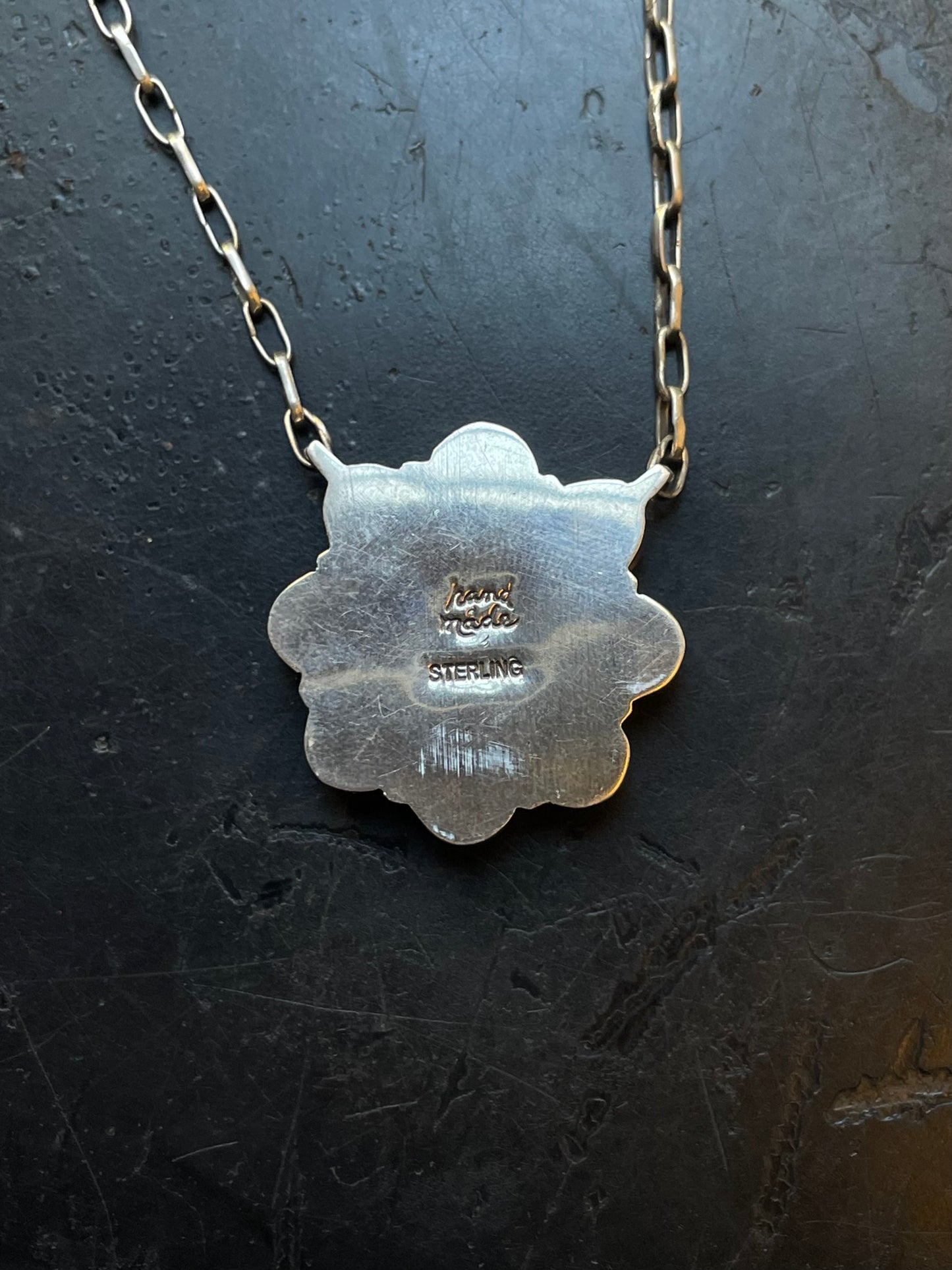 Kingman Turquoise Cluster Necklace | Sterling Silver E829