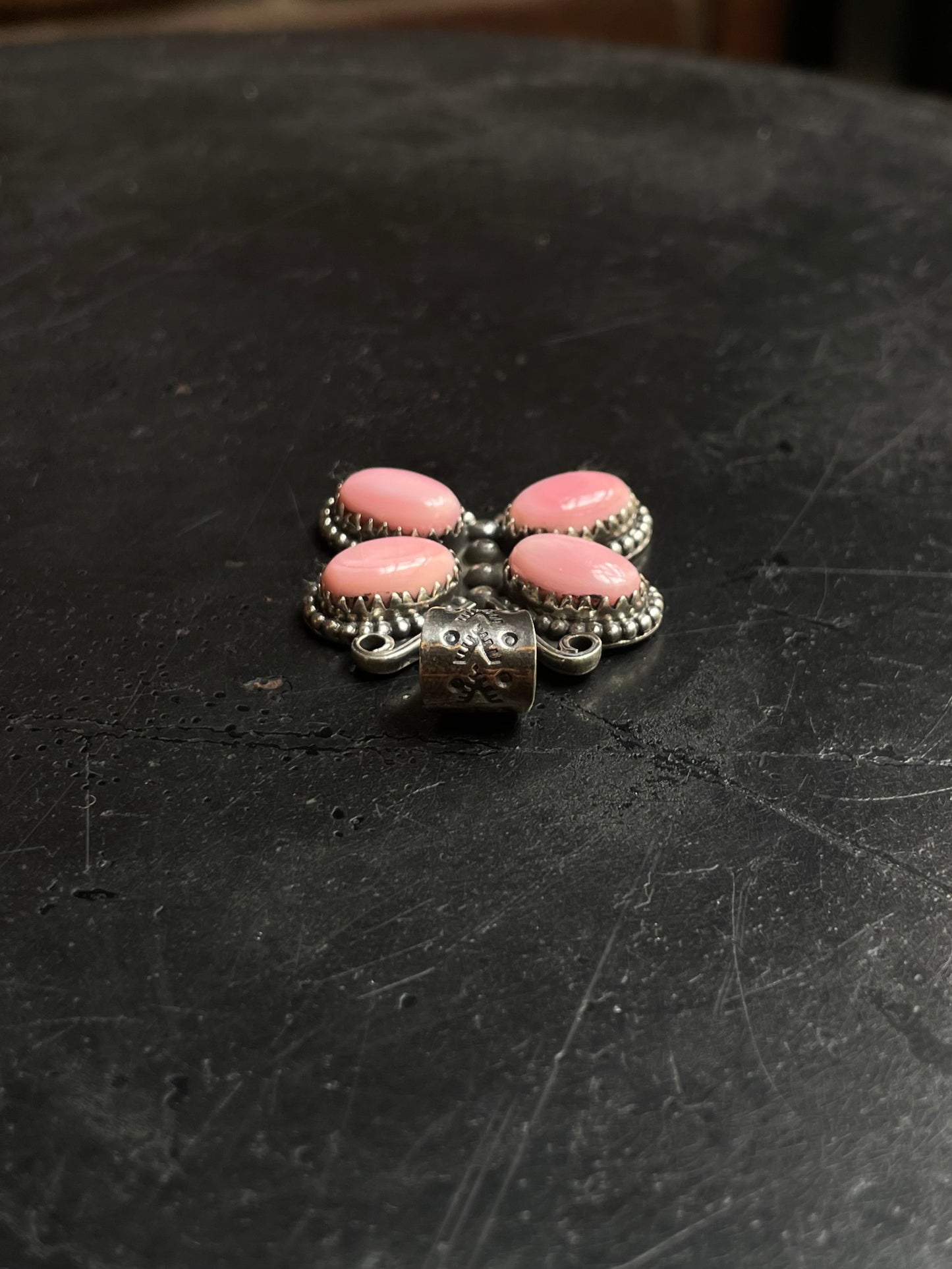 Pink Conch Butterfly Pendant | 925 Sterling Silver E229