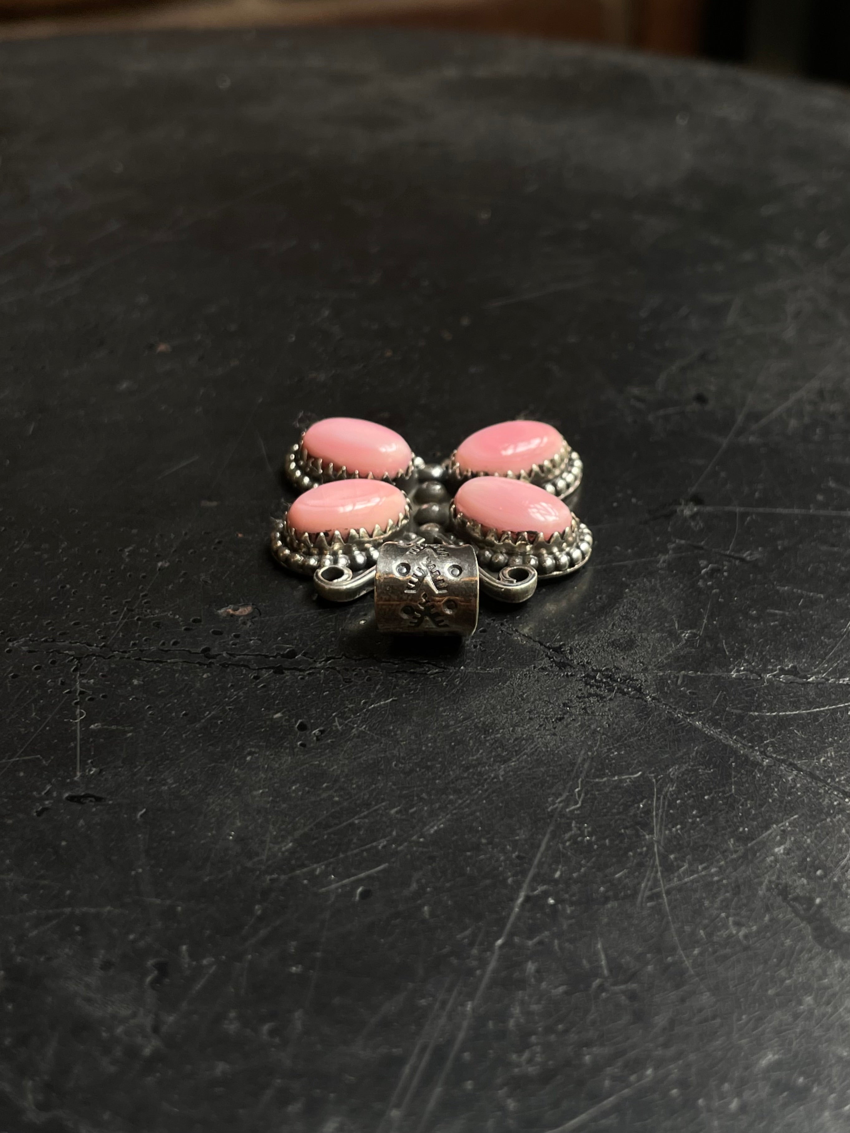 Pink Conch Butterfly Pendant | 925 Sterling Silver E229
