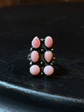 Pink Conch Cluster Ring Size 6.75 | 925 Sterling Silver E422
