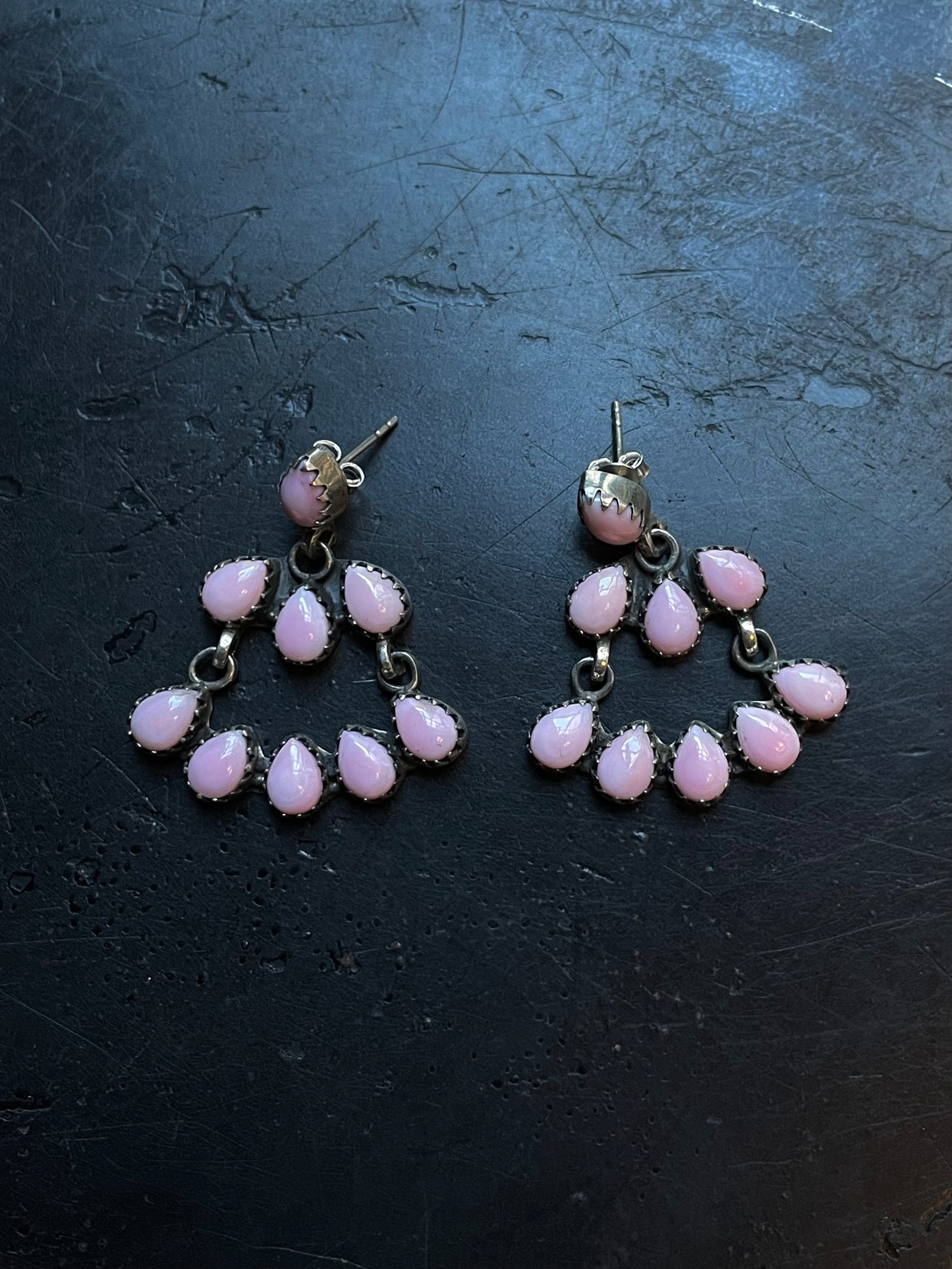 Pink Conch Chandelier Earrings | 925 Sterling Silver E395