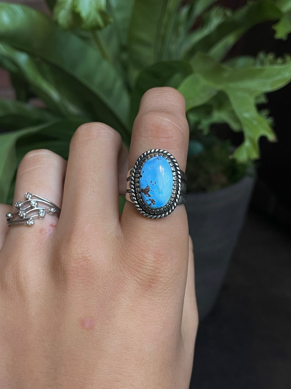 Kingman Turquoise Ring | Sterling Silver | Size 8 G388