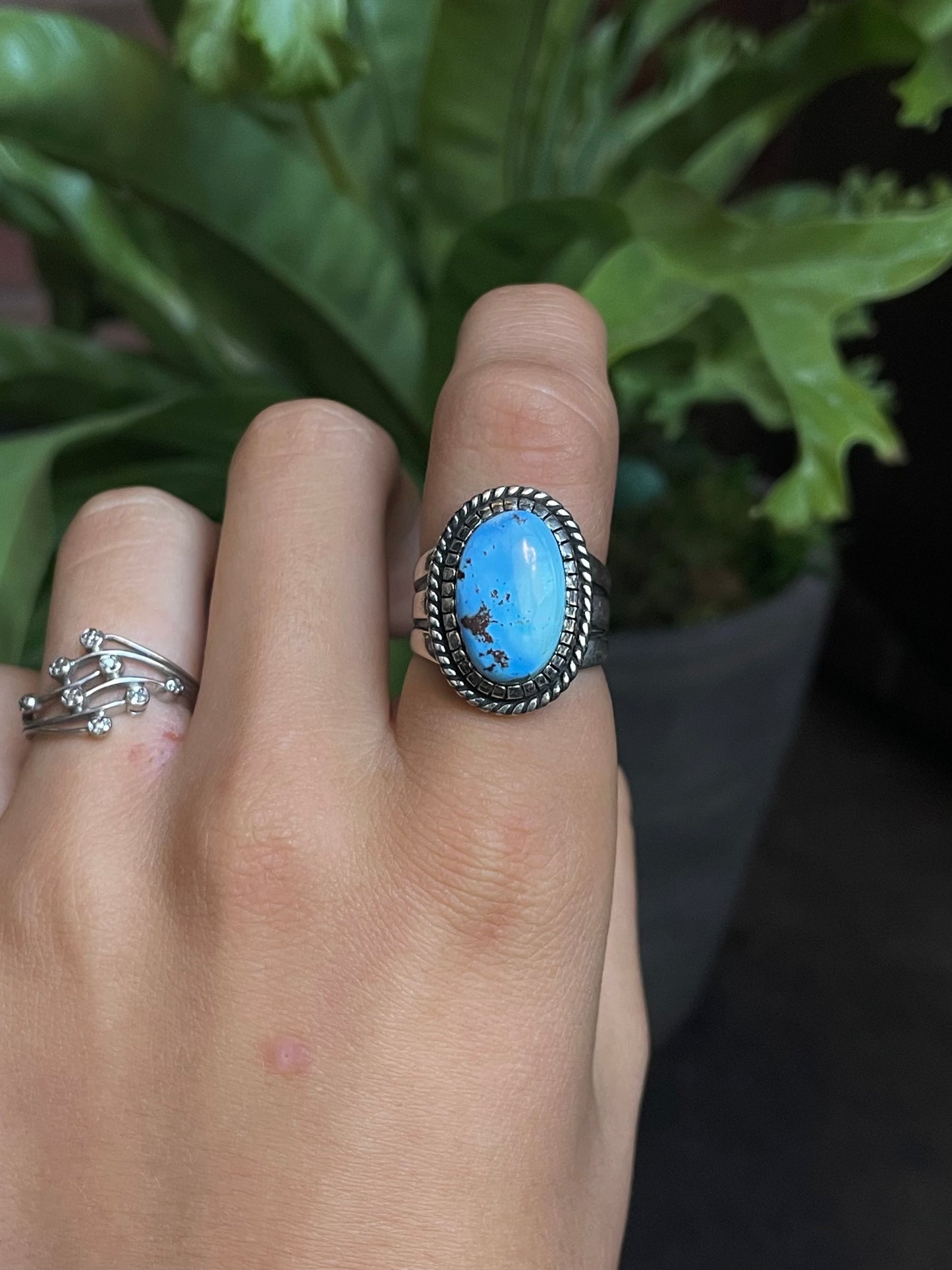 Kingman Turquoise Ring | Sterling Silver | Size 8 G388