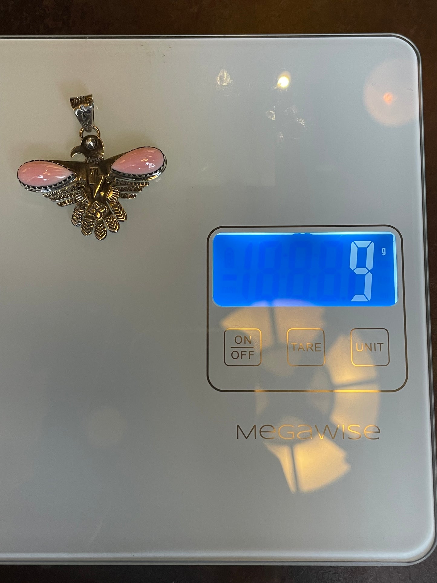 Pink Conch Thunderbird Pendant | 925 Sterling Silver C531