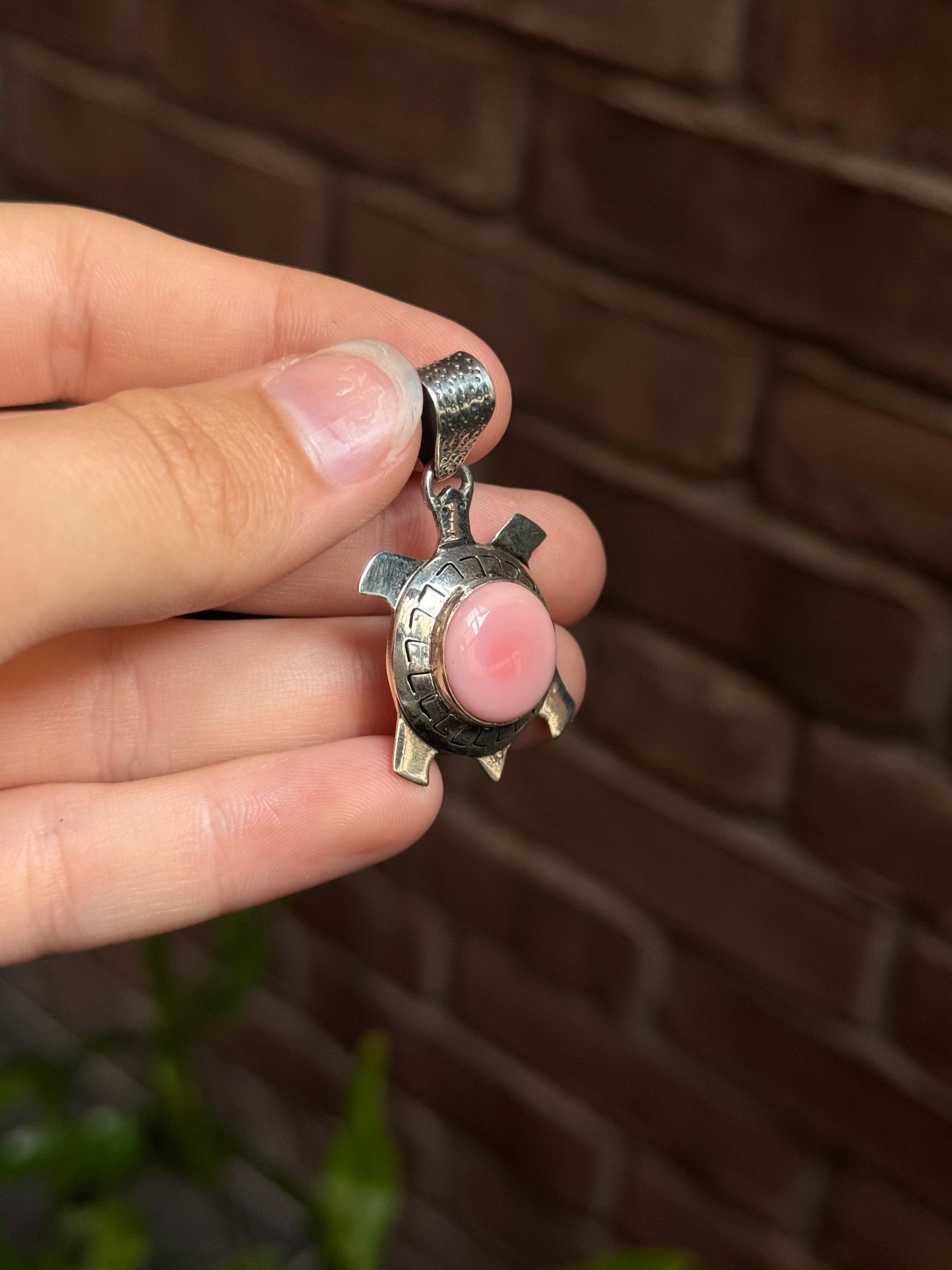 Pink Conch Turtle Pendant | Sterling Silver 925 C373