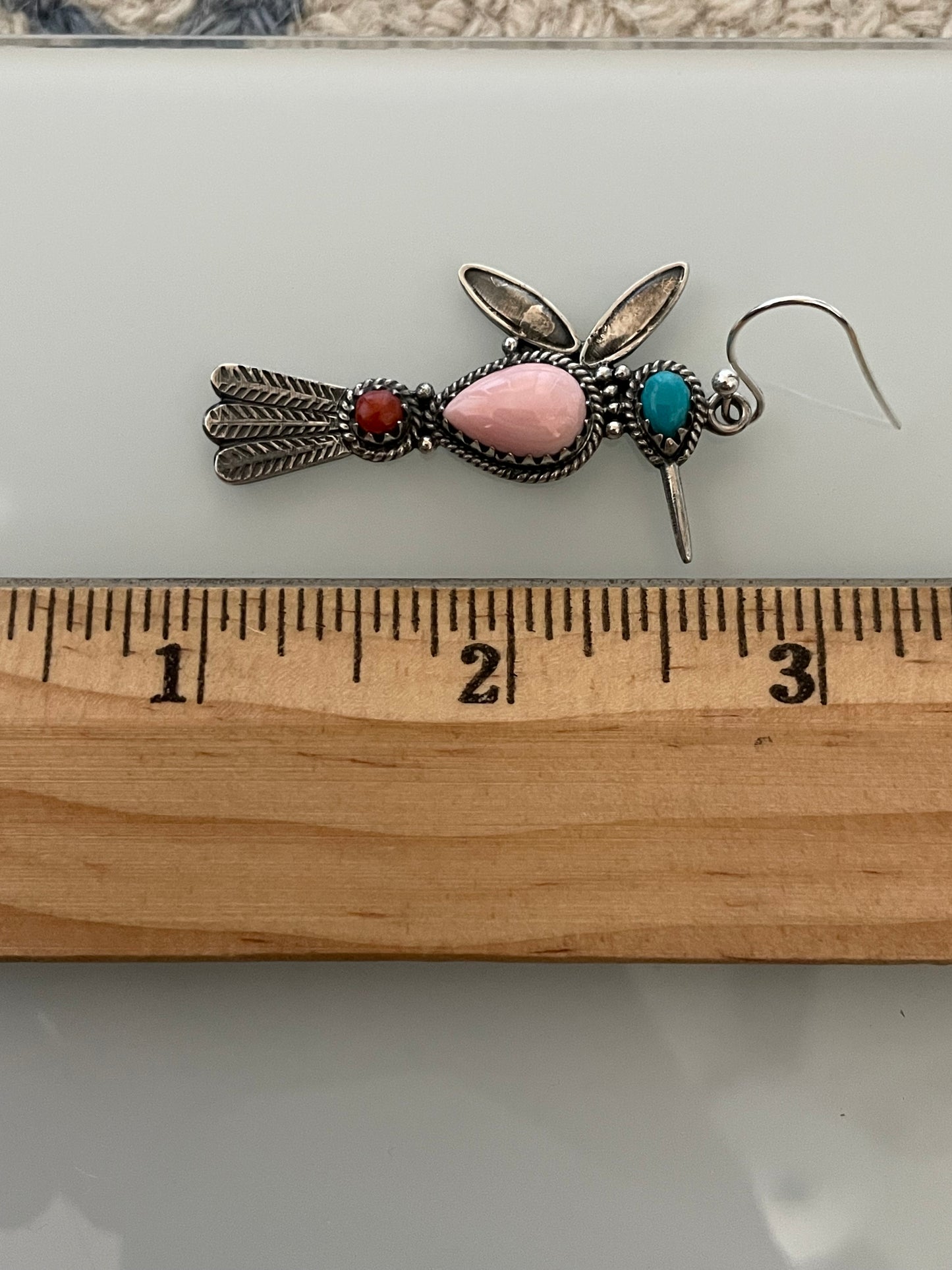 Pink Conch & Turquoise Earrings | 925 Sterling Silver E397
