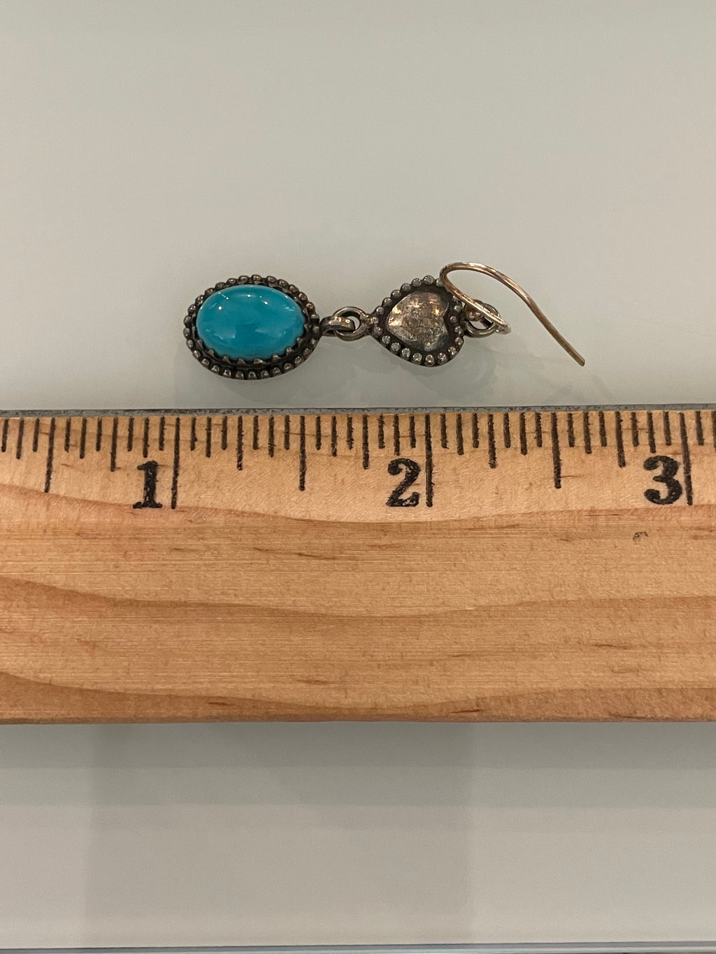 Turquoise Heart Dangle Earrings | 925 Sterling Silver G711