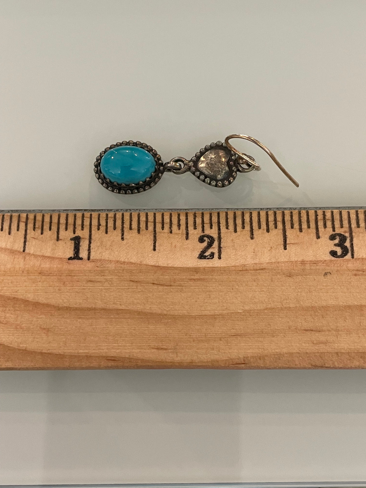 Turquoise Heart Dangle Earrings | 925 Sterling Silver G711