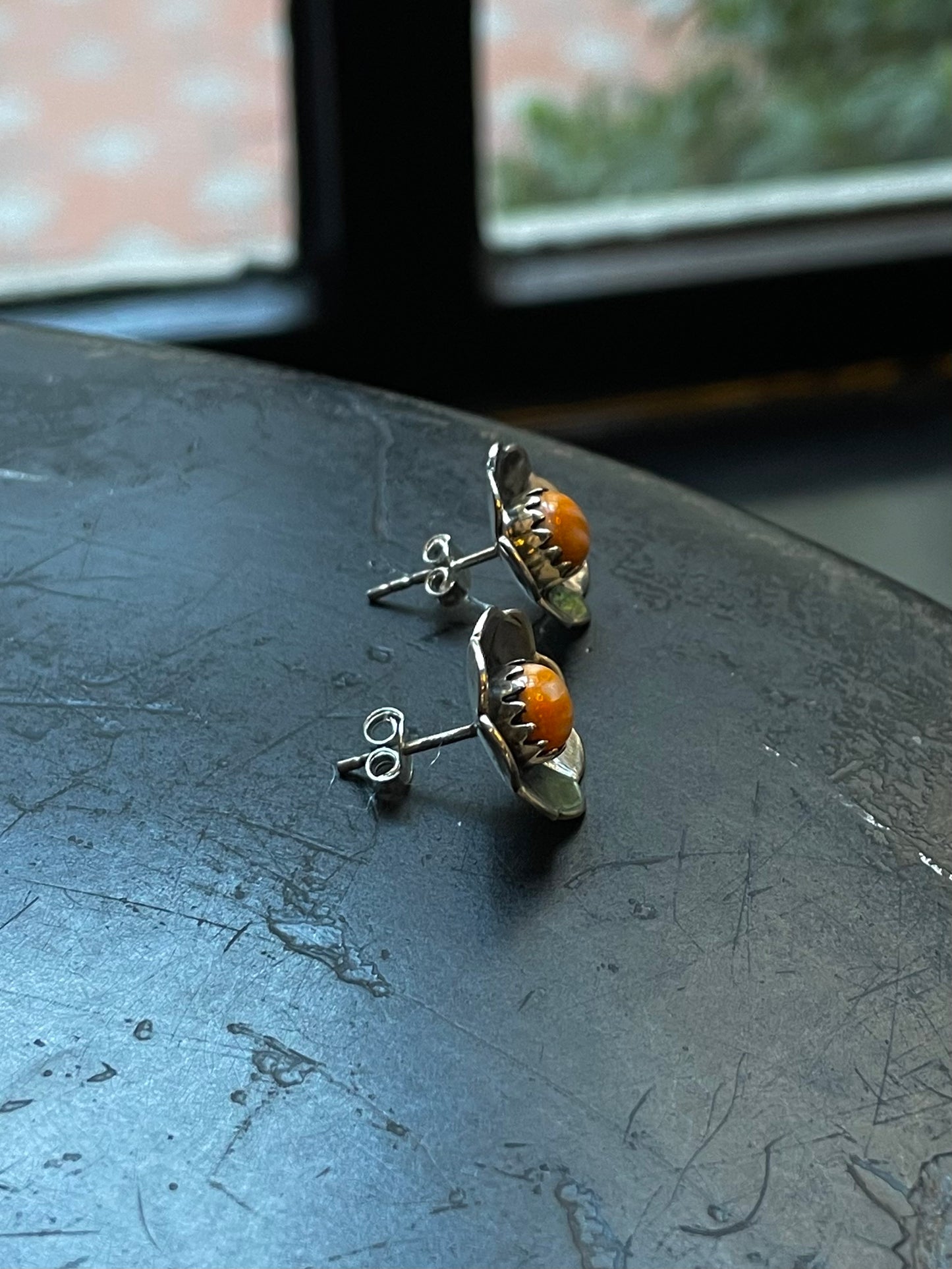 Spiny Oyster Flower Earrings | 925 Sterling Silver E386