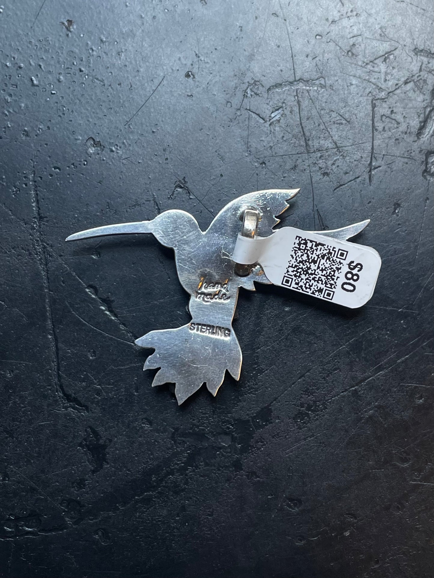 Spiny Oyster Hummingbird Pendant | Sterling Silver | A573
