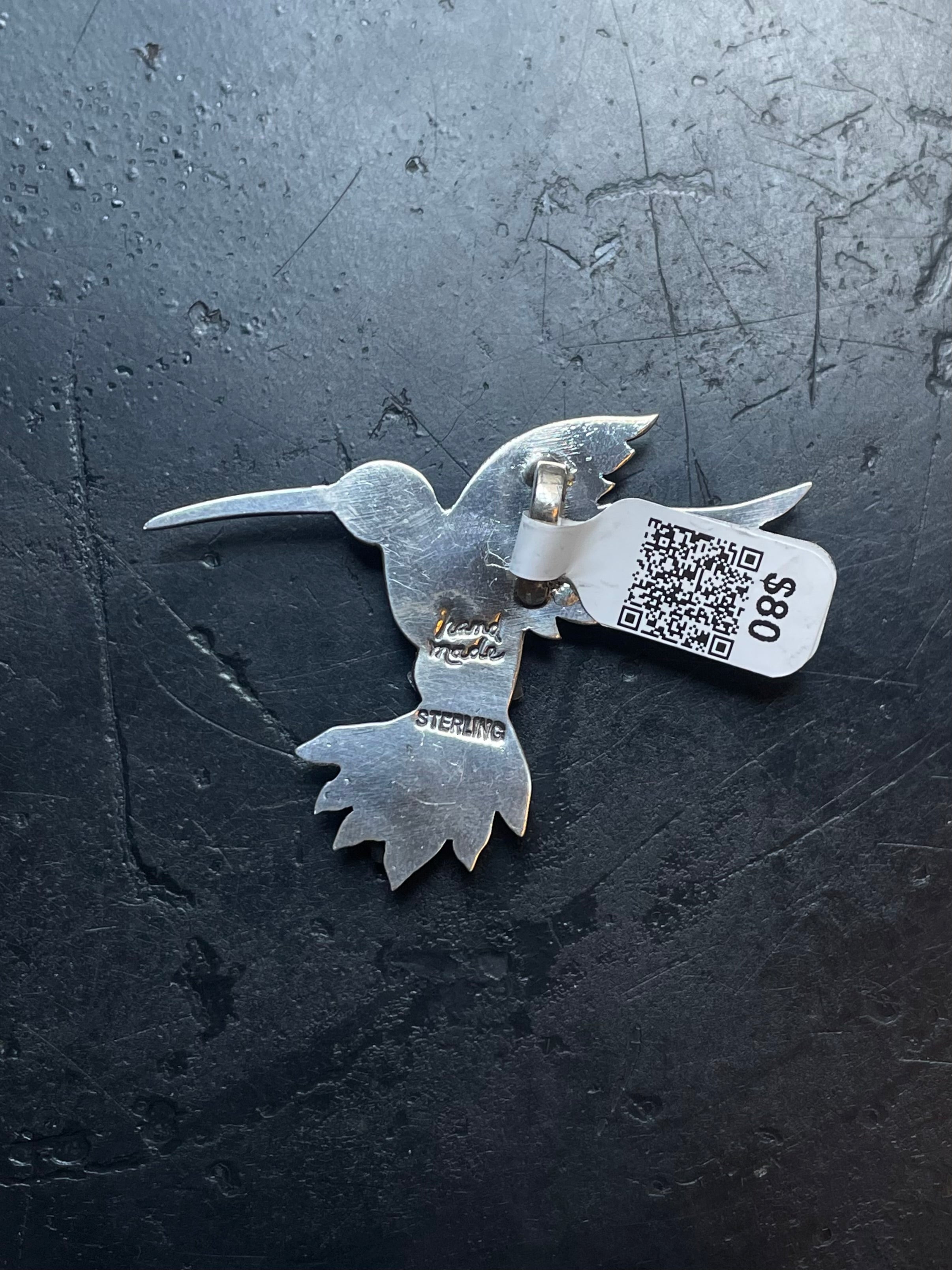 Spiny Oyster Hummingbird Pendant | Sterling Silver | A573