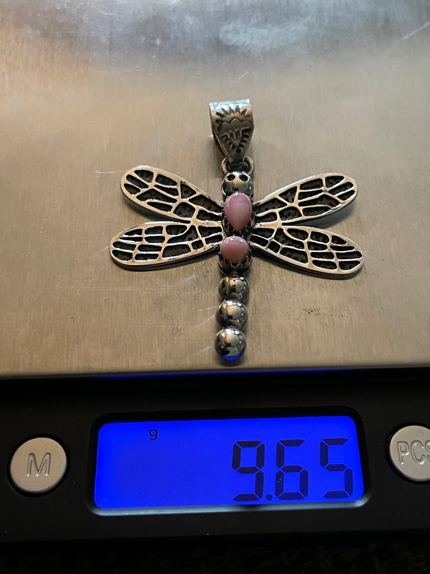 Pink Conch Dragonfly Pendant | Sterling Silver 925 B850