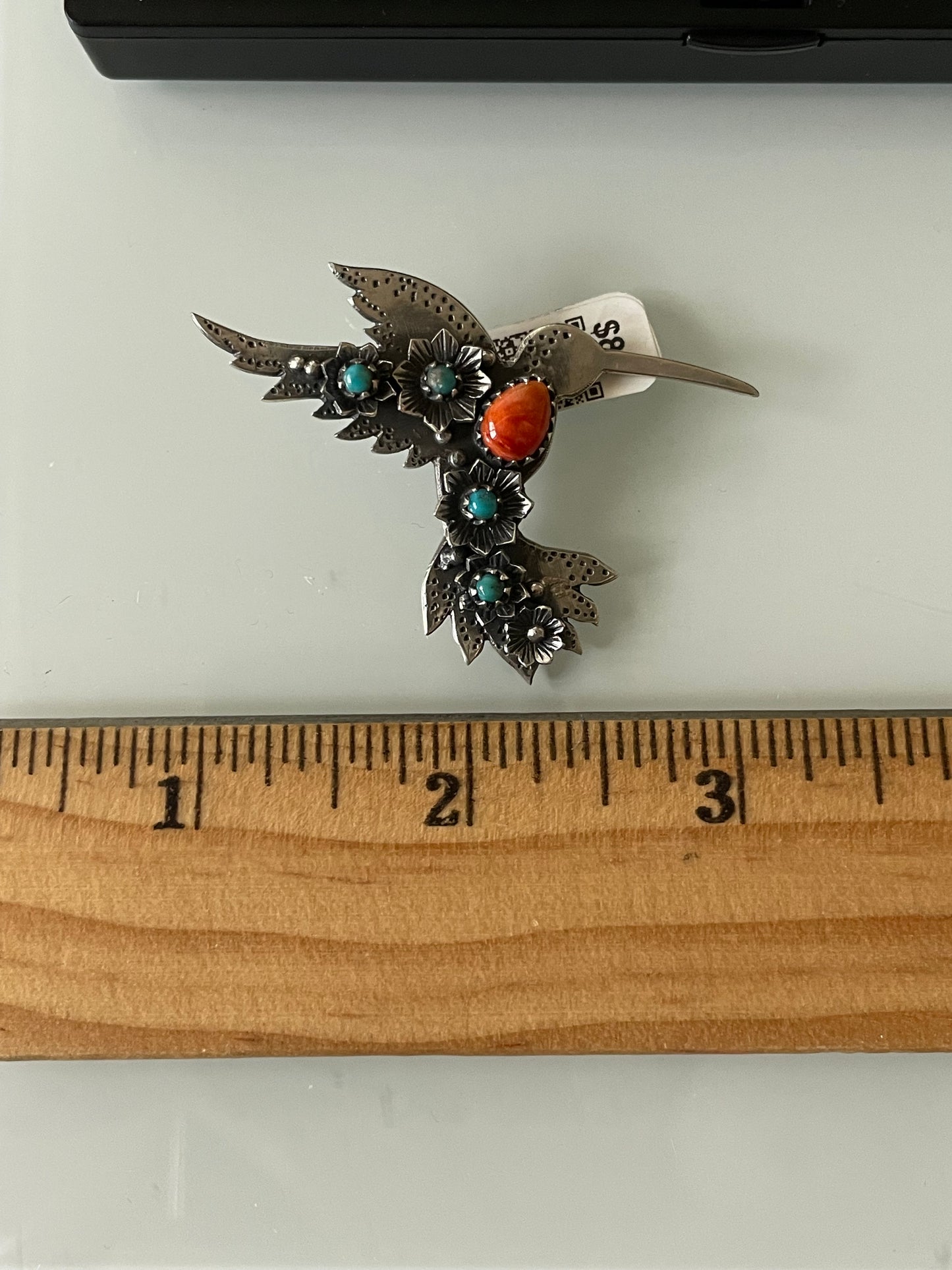 Spiny Oyster Hummingbird Pendant | Sterling Silver | A573