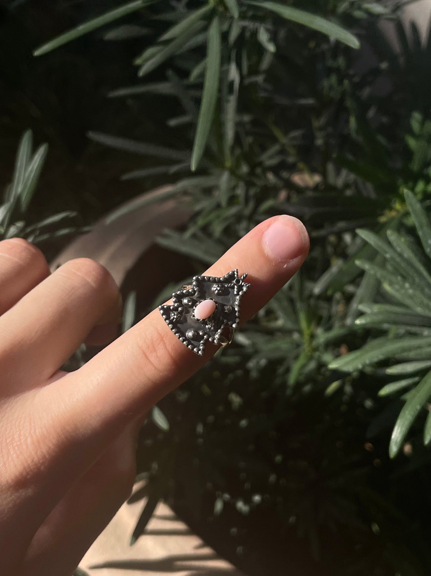 Pink Conch Ring Size | 925 Sterling Silver C881