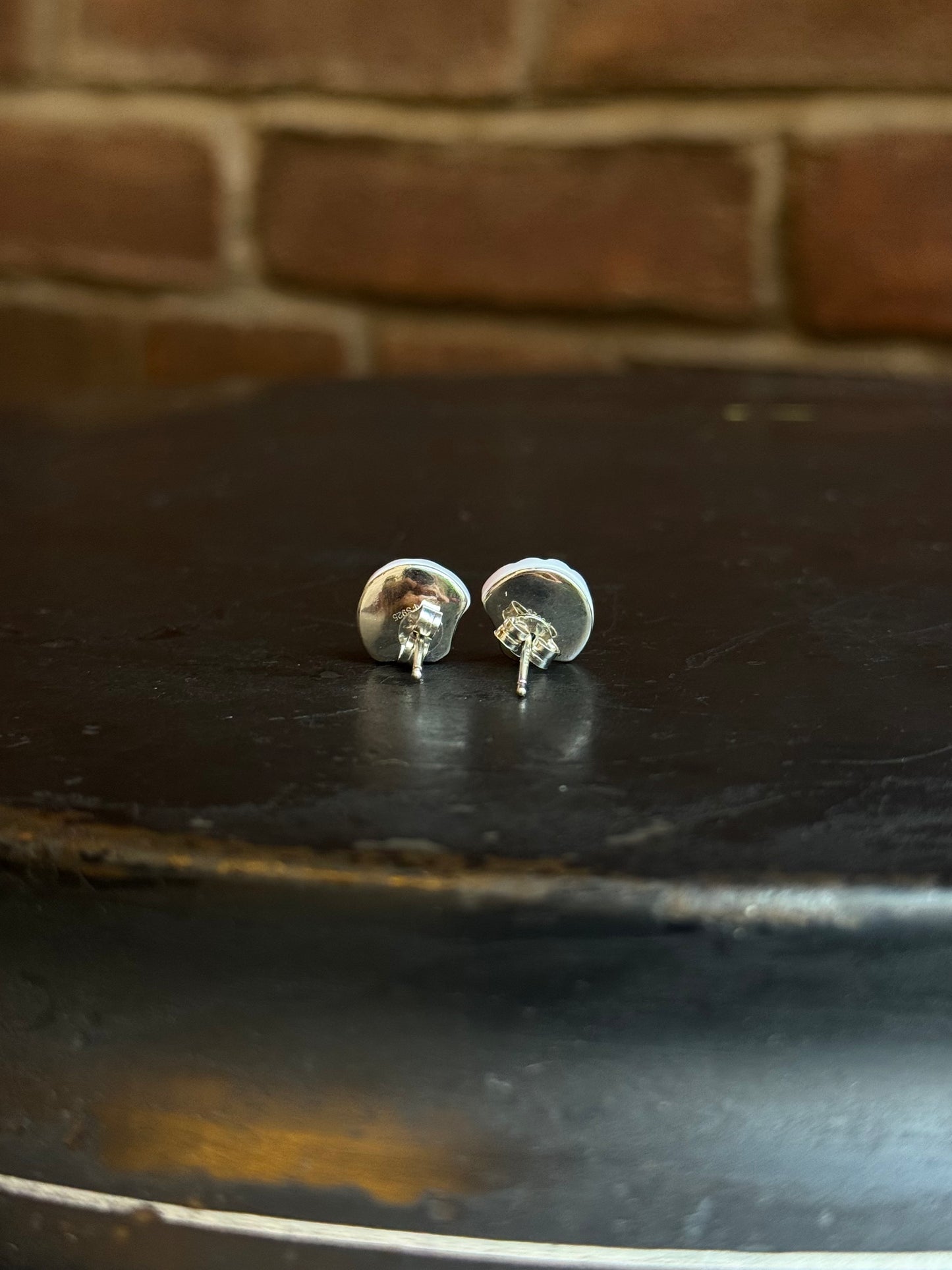Pink Conch Sea Shell Stud Earrings | 925 Sterling Silver C275