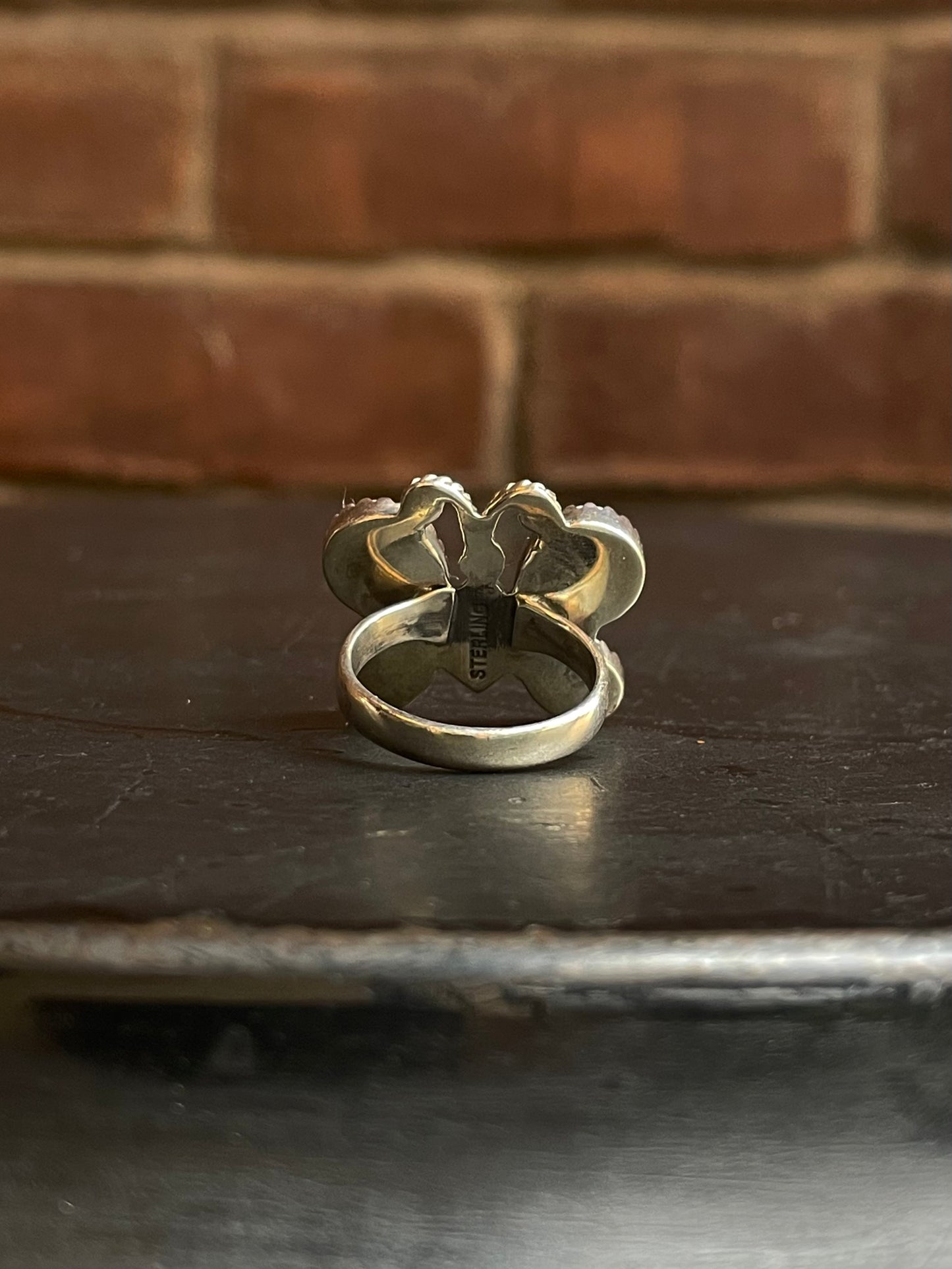 Pink Conch Butterfly Ring Size 8 | 925 Sterling Silver E988