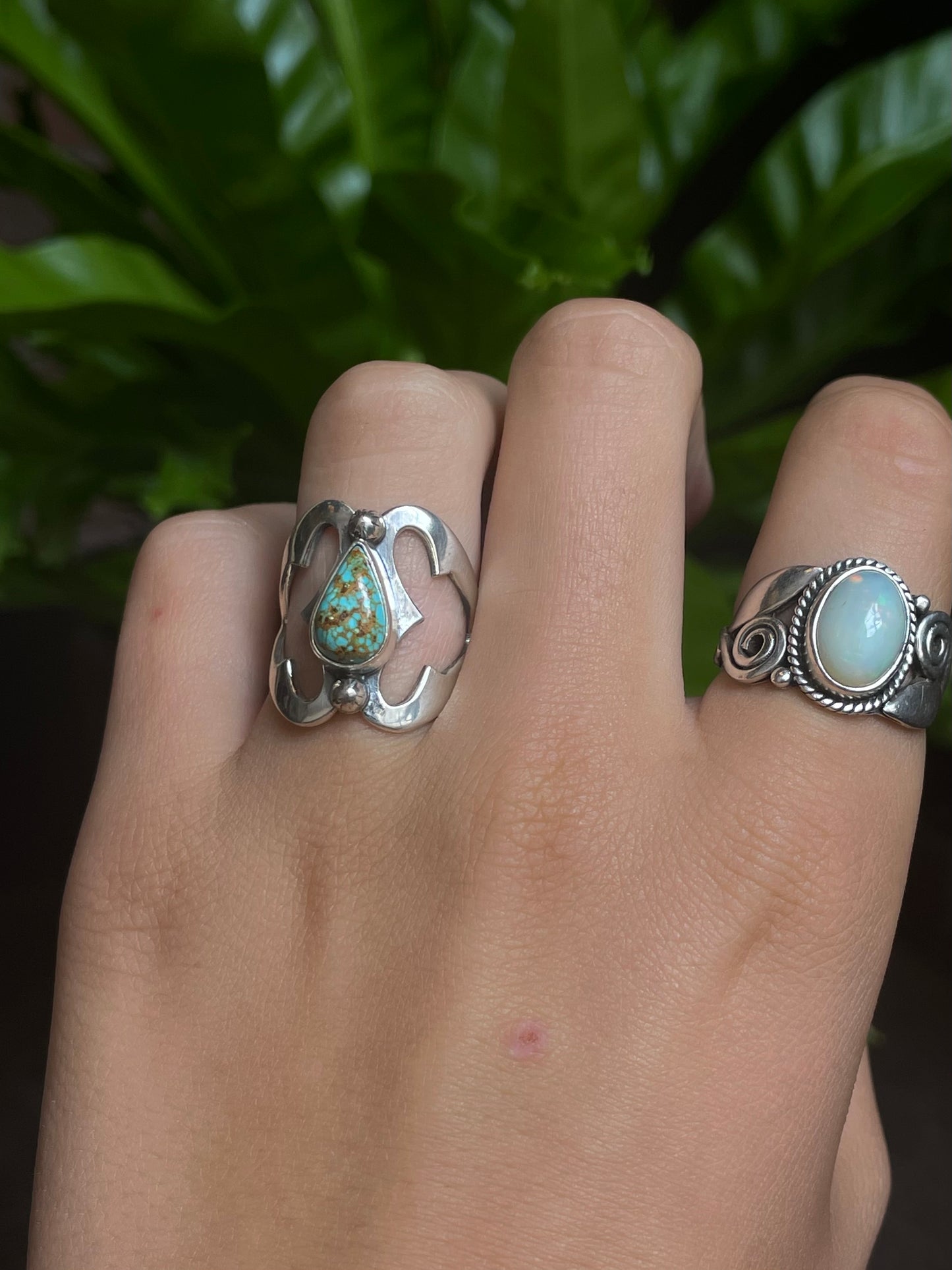 Kingman Turquoise Teardrop Ring | Sterling Silver | Size 7.25 G314