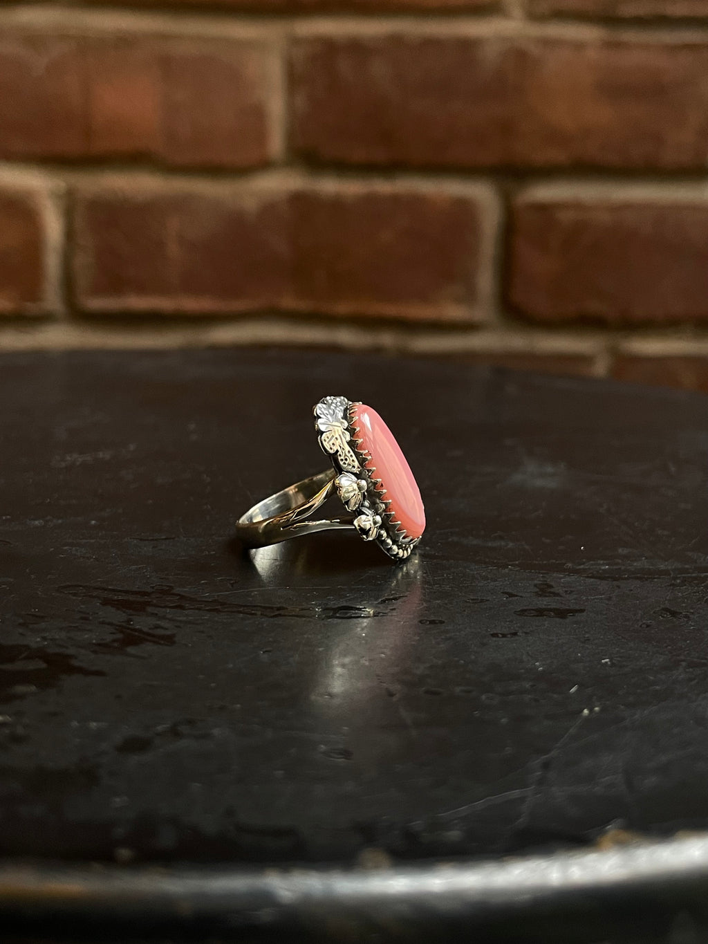 Pink Conch Butterfly Ring Size 8 | 925 Sterling Silver Southwest E120