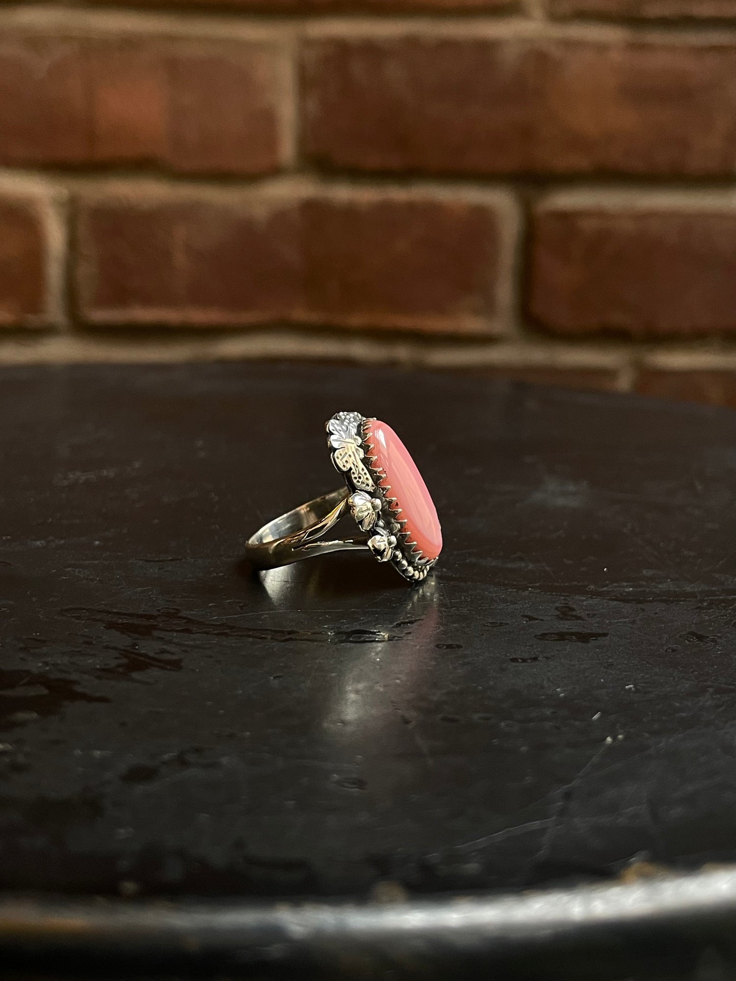 Pink Conch Butterfly Ring Size 8 | 925 Sterling Silver Southwest E120