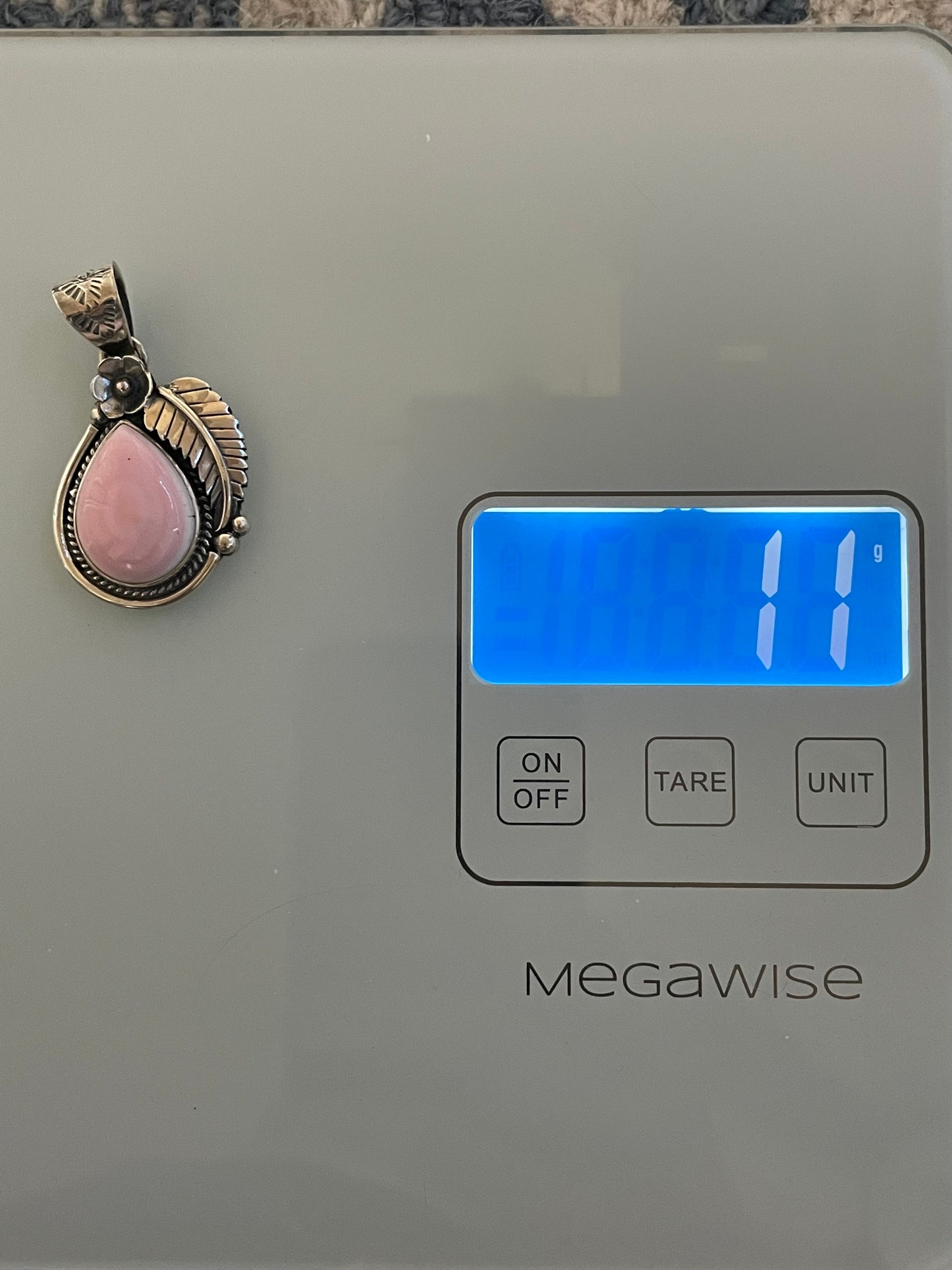 Pink Conch Feather Pendant | 925 Sterling Silver C913