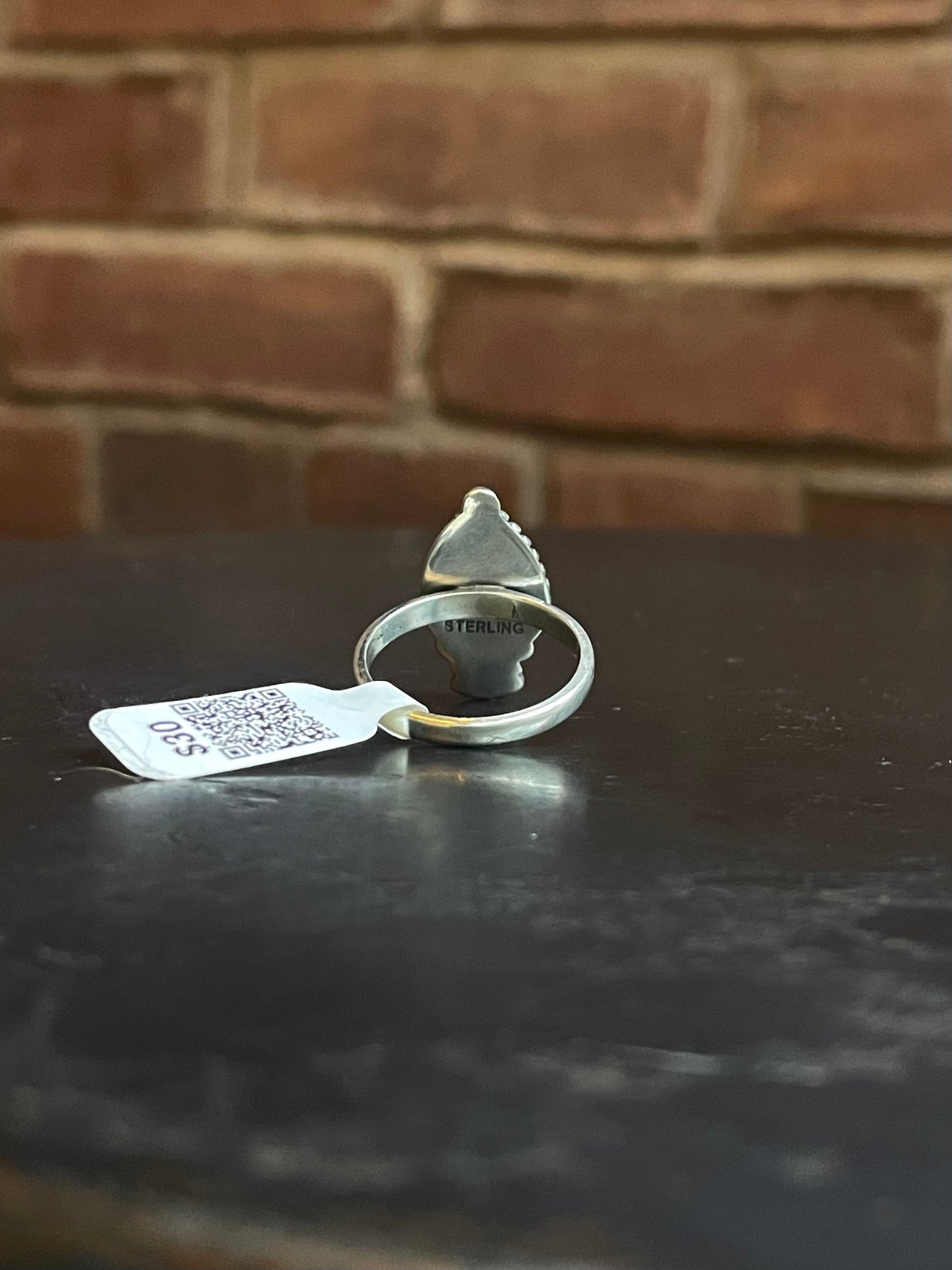 Kingman Turquoise Dainty Ring | Sterling Silver | Size 7 | A435