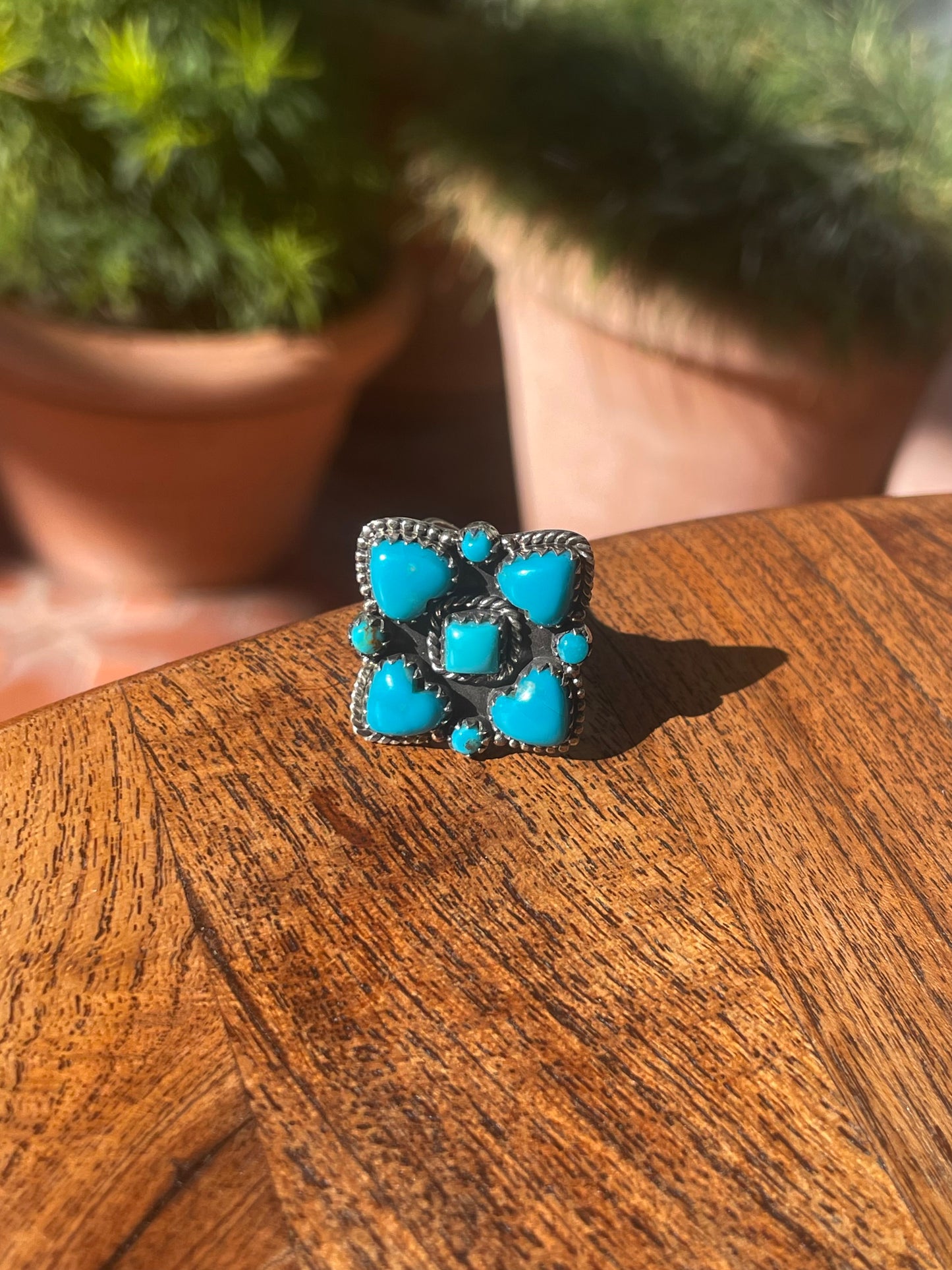 Turquoise Heart Ring Size 9 | 925 Sterling Silver C863