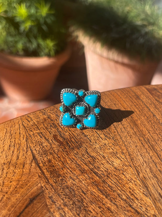 Turquoise Heart Ring Size 9 | 925 Sterling Silver C863