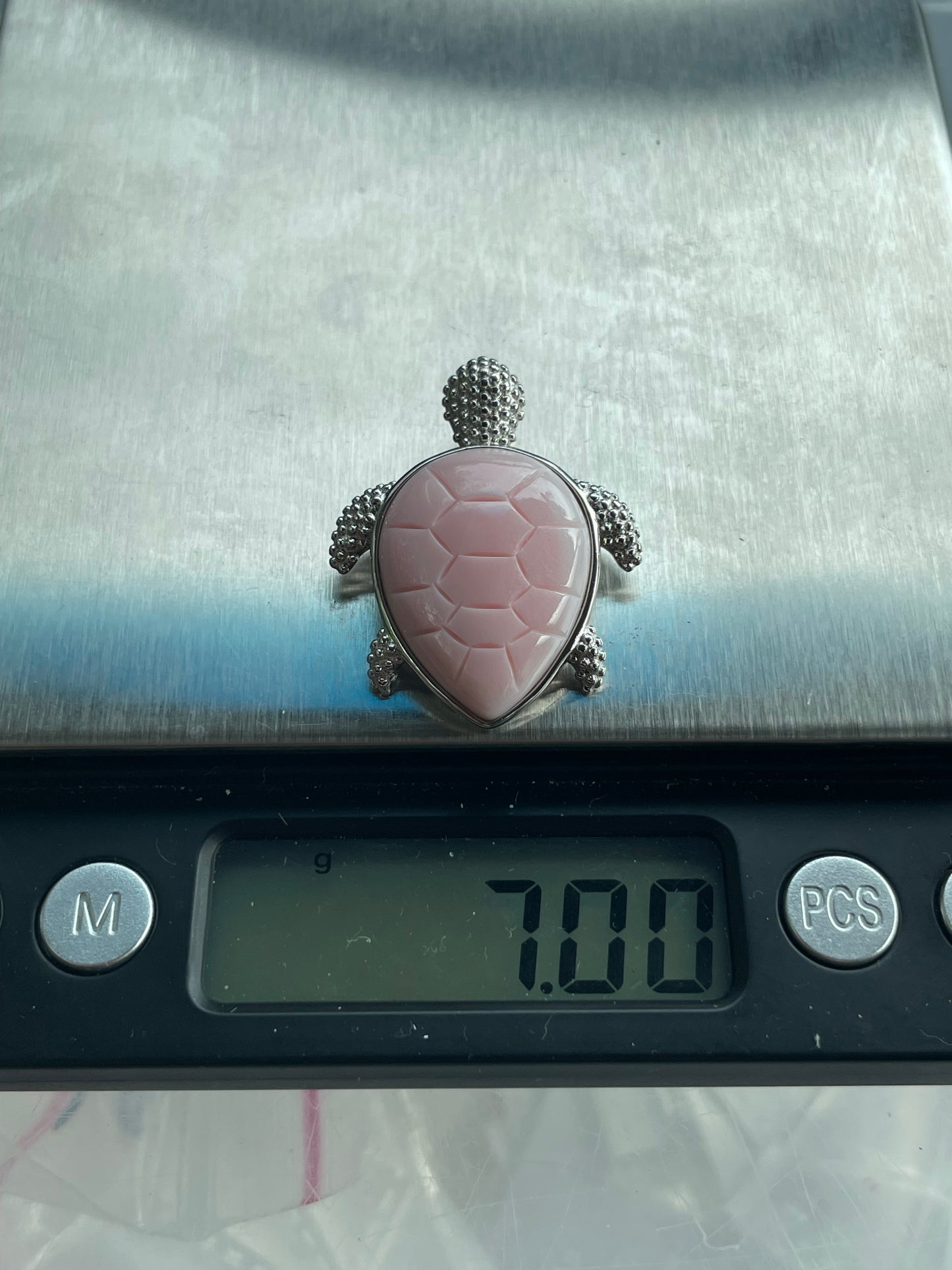 Pink Conch Turtle Pendant | 925 Sterling Silver B623
