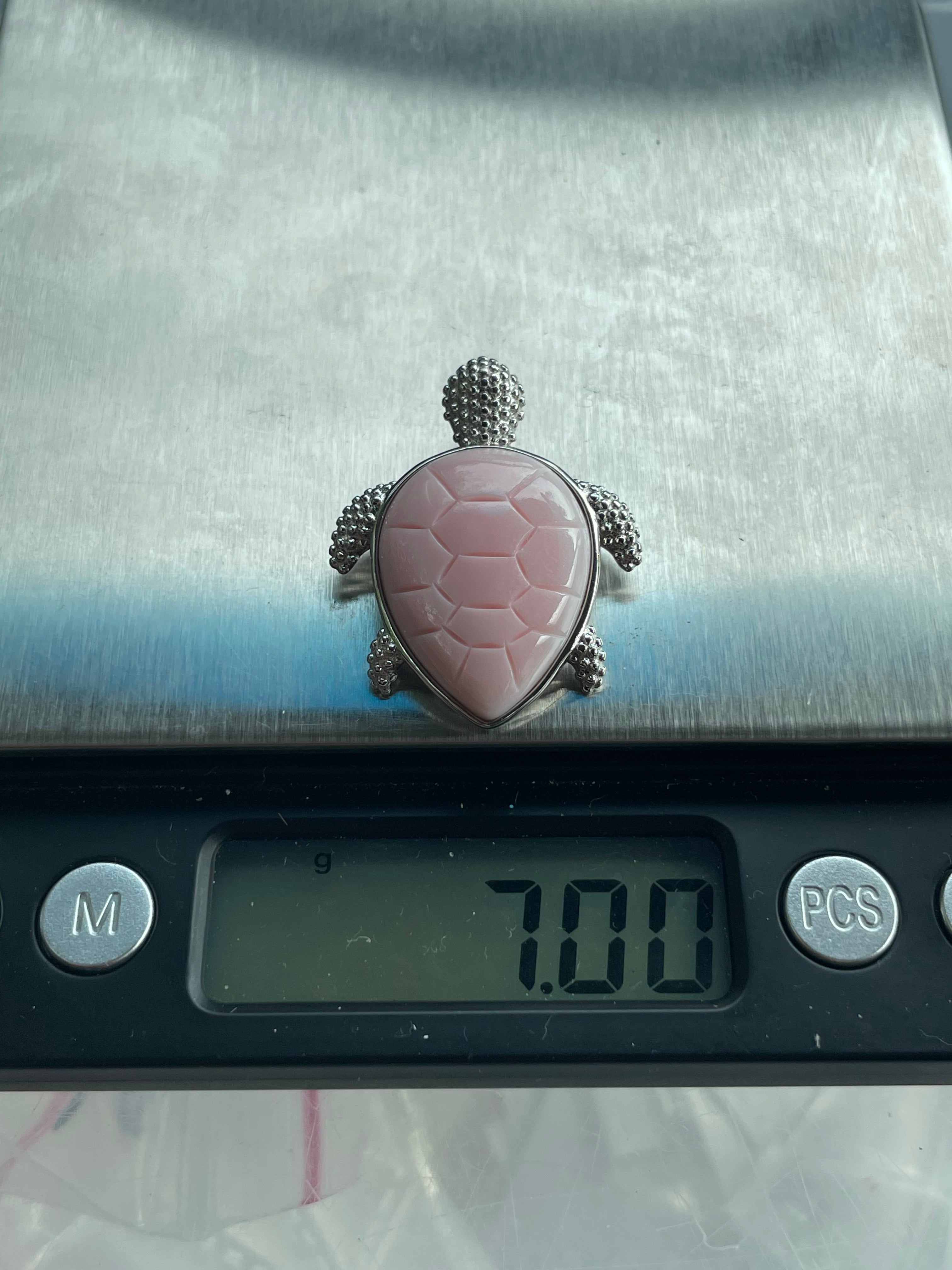 Pink Conch Turtle Pendant | 925 Sterling Silver B623