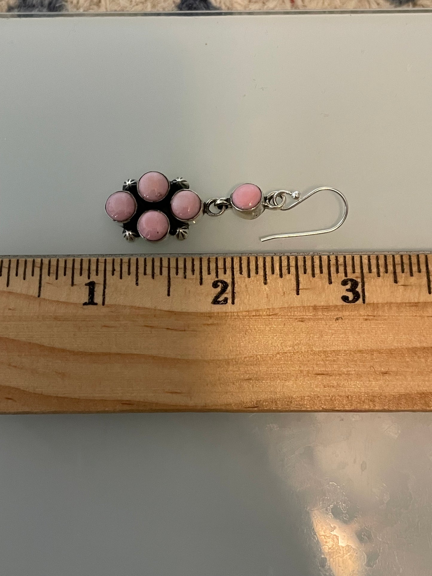 Pink Conch Cluster Dangle Earrings | 925 Sterling Silver C833