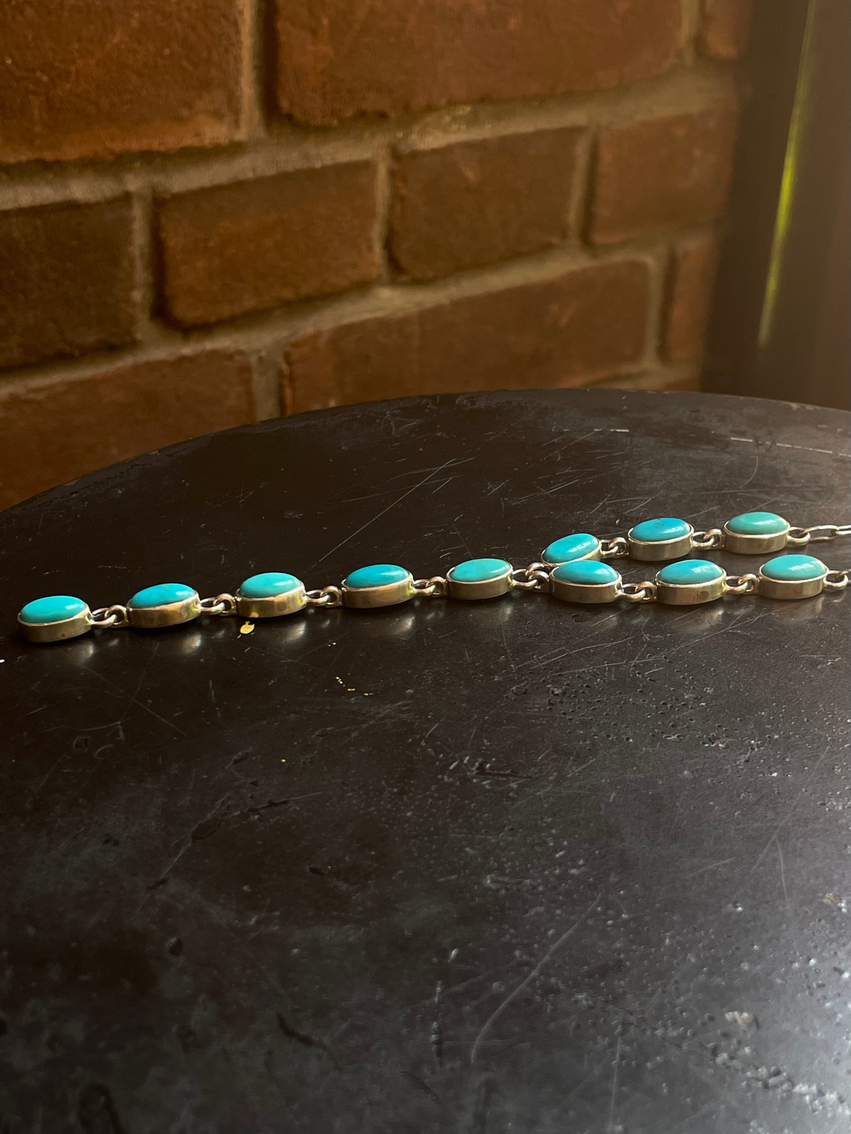 Kingman Turquoise Drop Lariat Necklace | 925 Sterling Silver G597