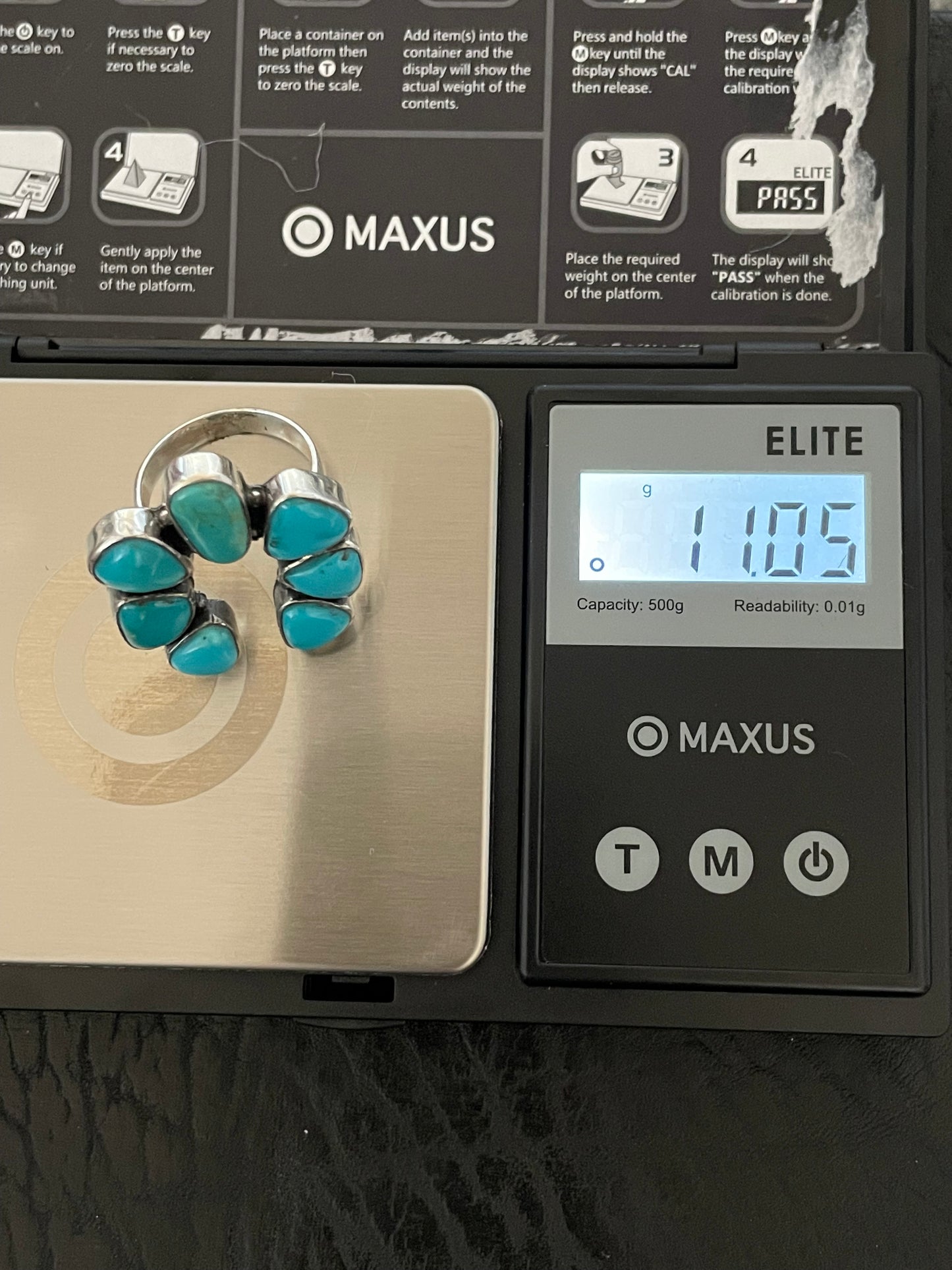 Kingman Turquoise Naja Ring Size 8 | 925 Sterling Silver Southwest E149