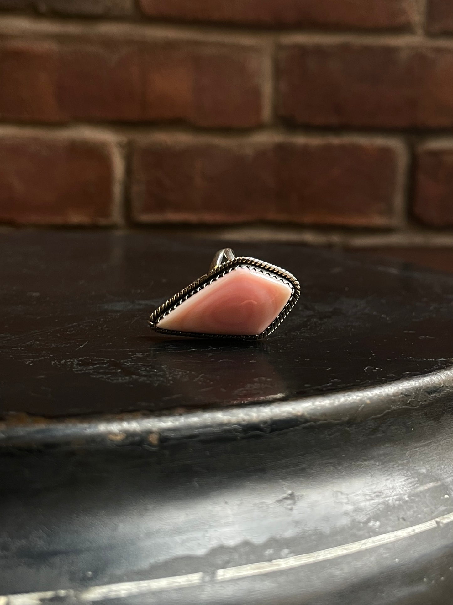 Pink Conch Ring Size 6 | 925 Sterling Silver C917