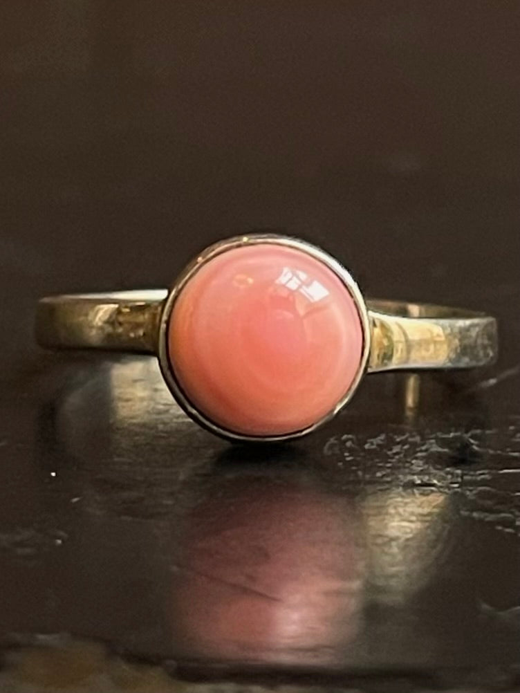 Pink Conch Ring Size 8 | 925 Sterling Silver G144