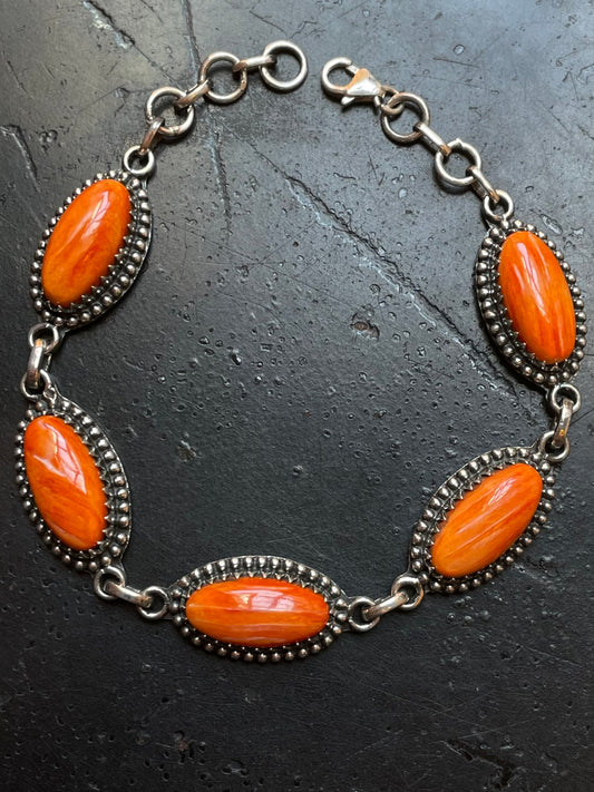 Spiny Oyster Link Bracelet | Sterling Silver G440