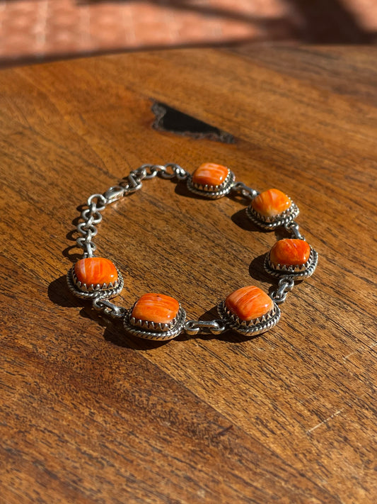 Spiny Oyster Link Bracelet | 925 Sterling Silver C845