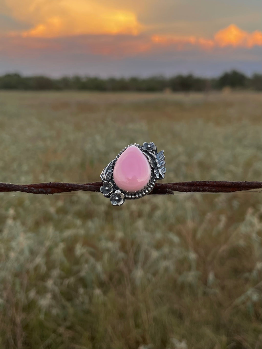 Pink Conch Floral Ring Size 6.25 | 925 Sterling Silver G767