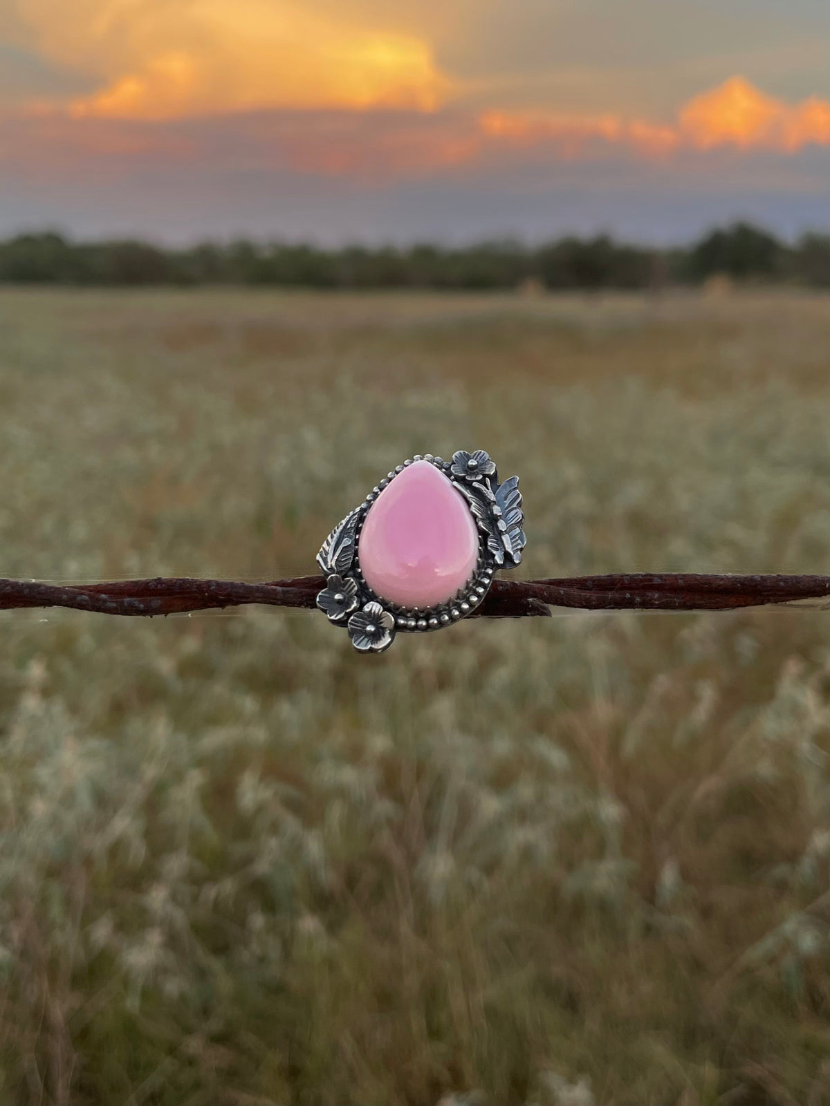 Pink Conch Floral Ring Size 6.25 | 925 Sterling Silver G767