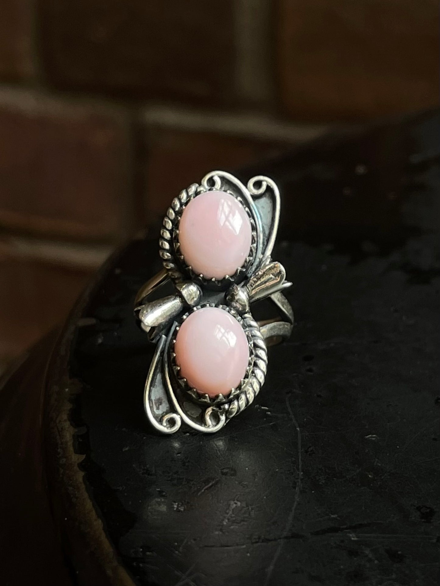 Pink Conch Ring Size 6 | 925 Sterling Silver E758