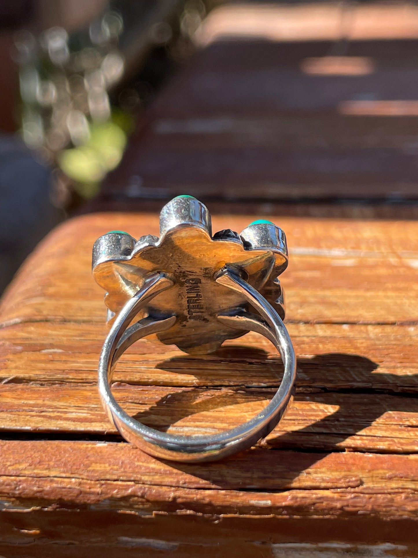 Pink Conch & Kingman Turquoise Ring Size 7 | 925 Sterling Silver B939