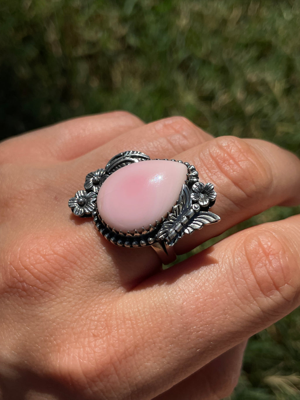 Pink Conch Ring Size 7.75 | 925 Sterling Silver D295