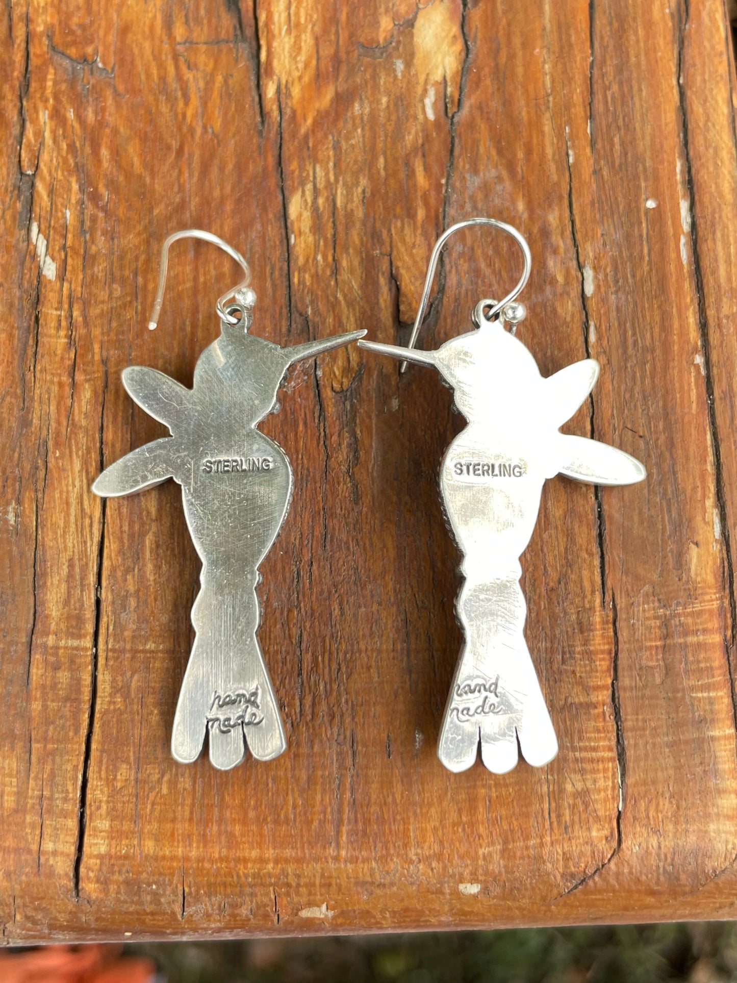 Turquoise Coral Spiny Oyster Hummingbird Earrings | Sterling Silver B952