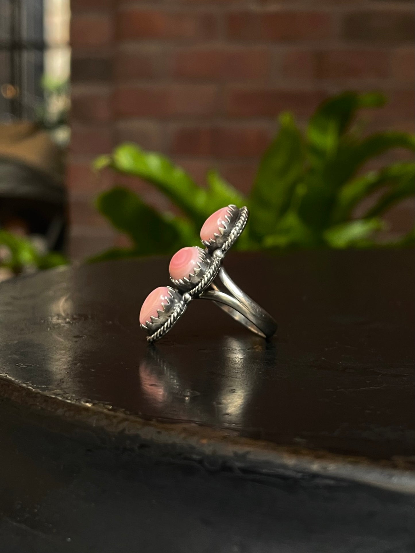 Pink Conch Ring Size 7 | 925 Sterling Silver G167