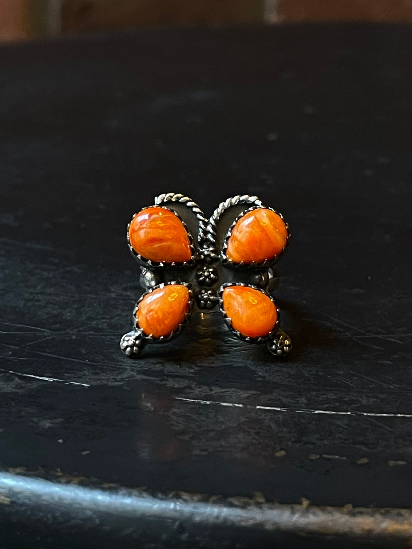 Spiny Oyster Butterfly Ring Size 6.75 | 925 Sterling Silver E421