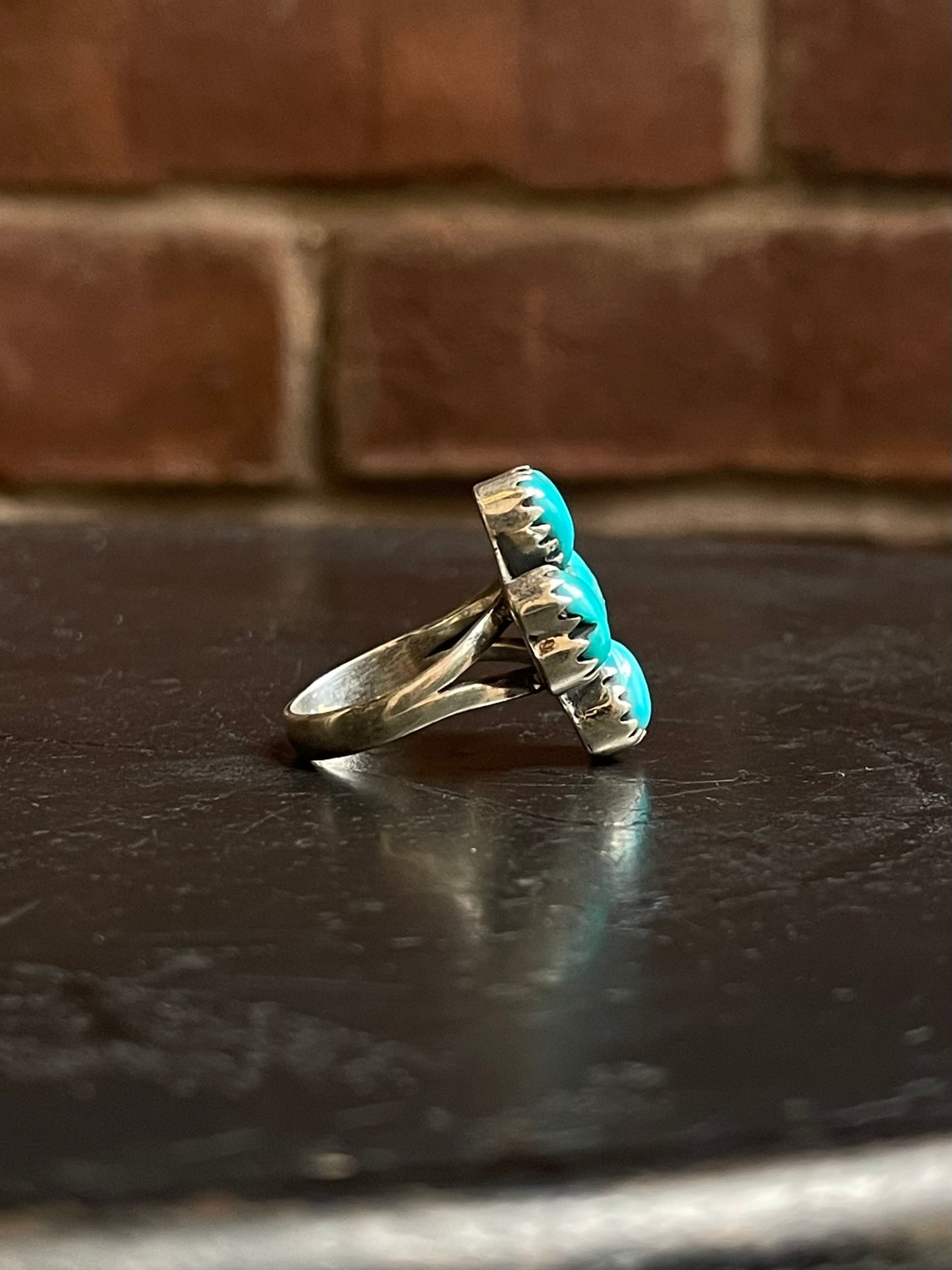 Kingman Turquoise Heart Ring Size 8 | 925 Sterling Silver G476