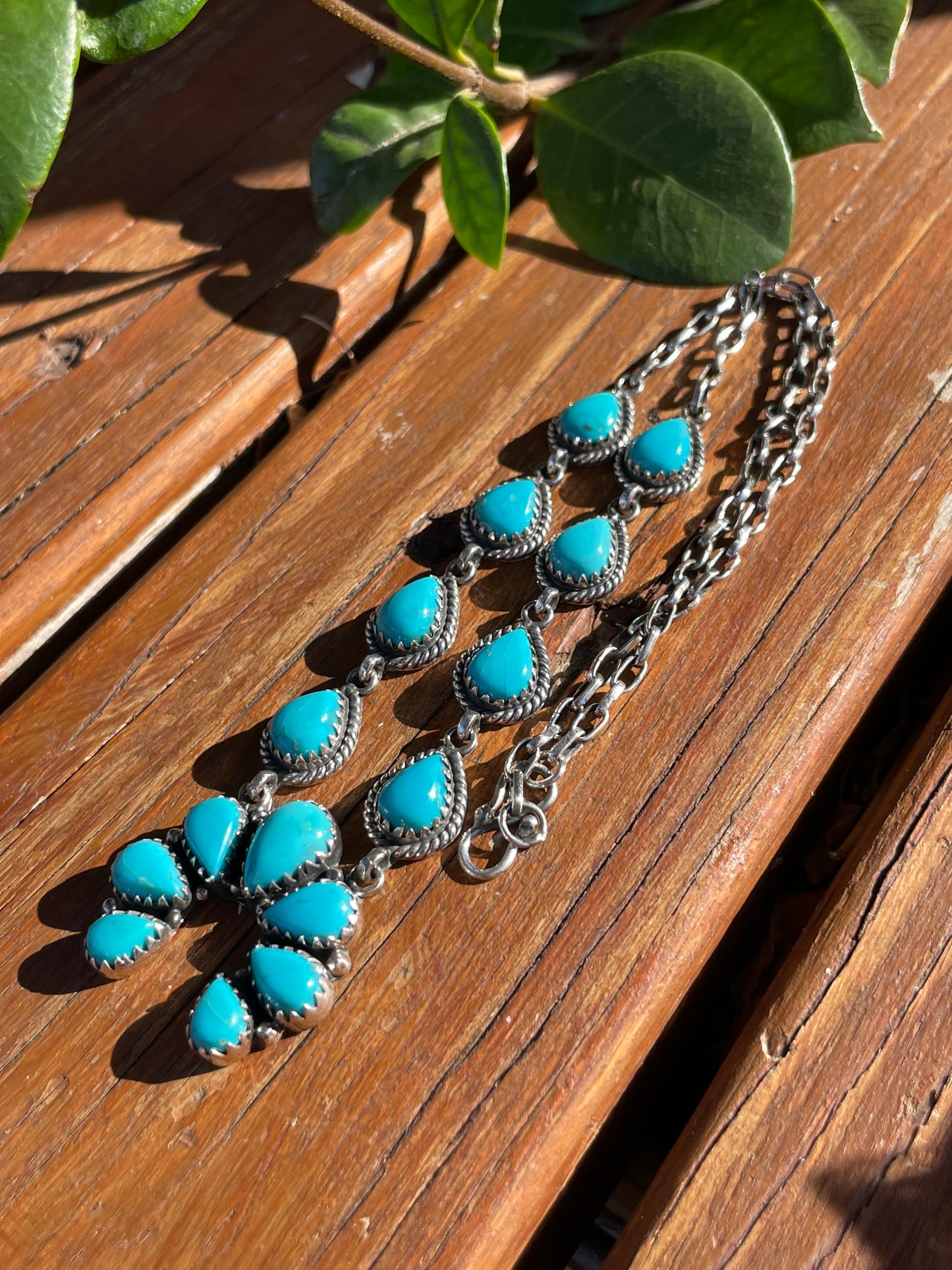 Kingman Turquoise Naja Necklace | Sterling Silver 925 B887