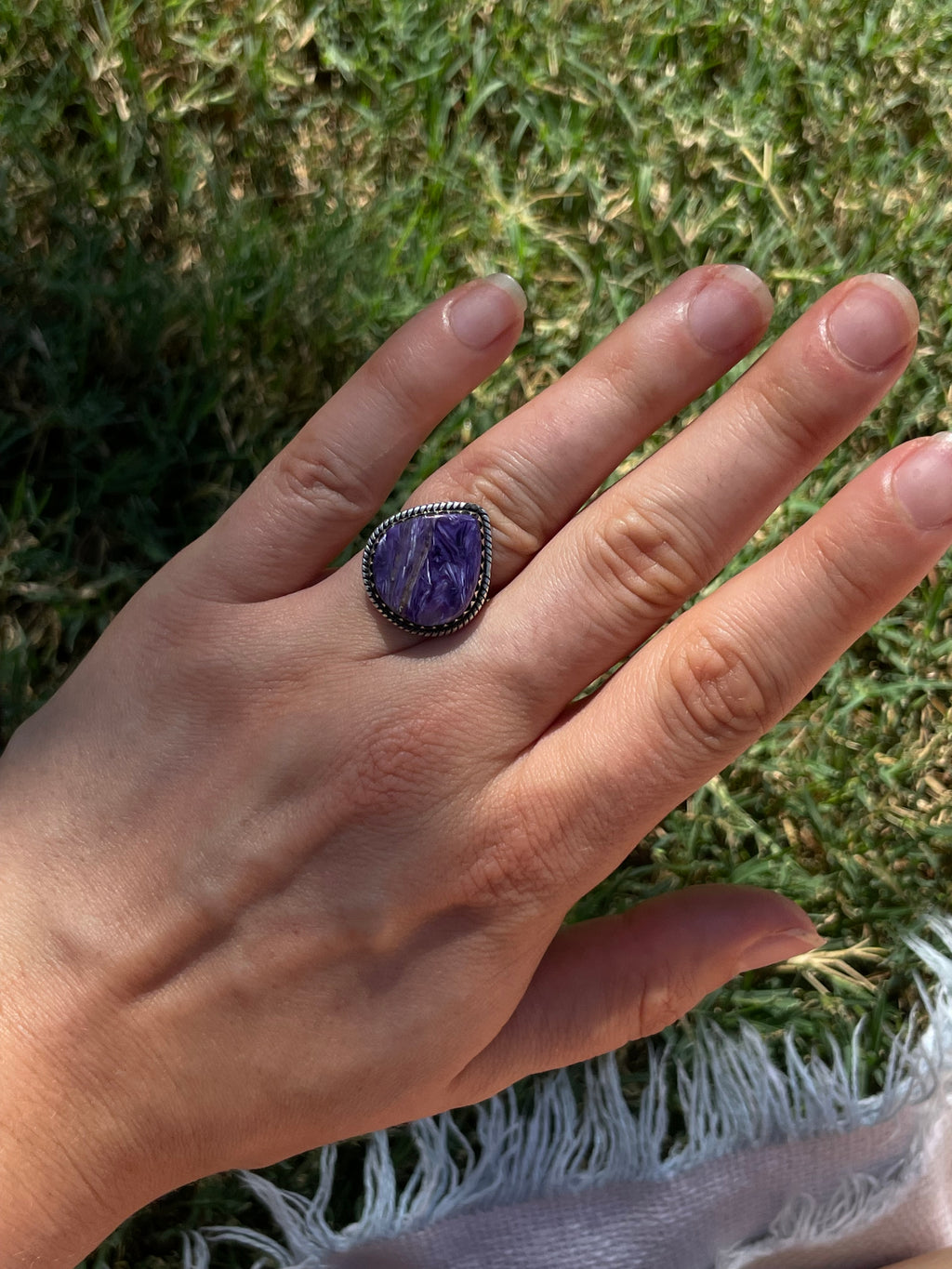Charoite Ring Size 6.5| 925 Sterling Silver D294