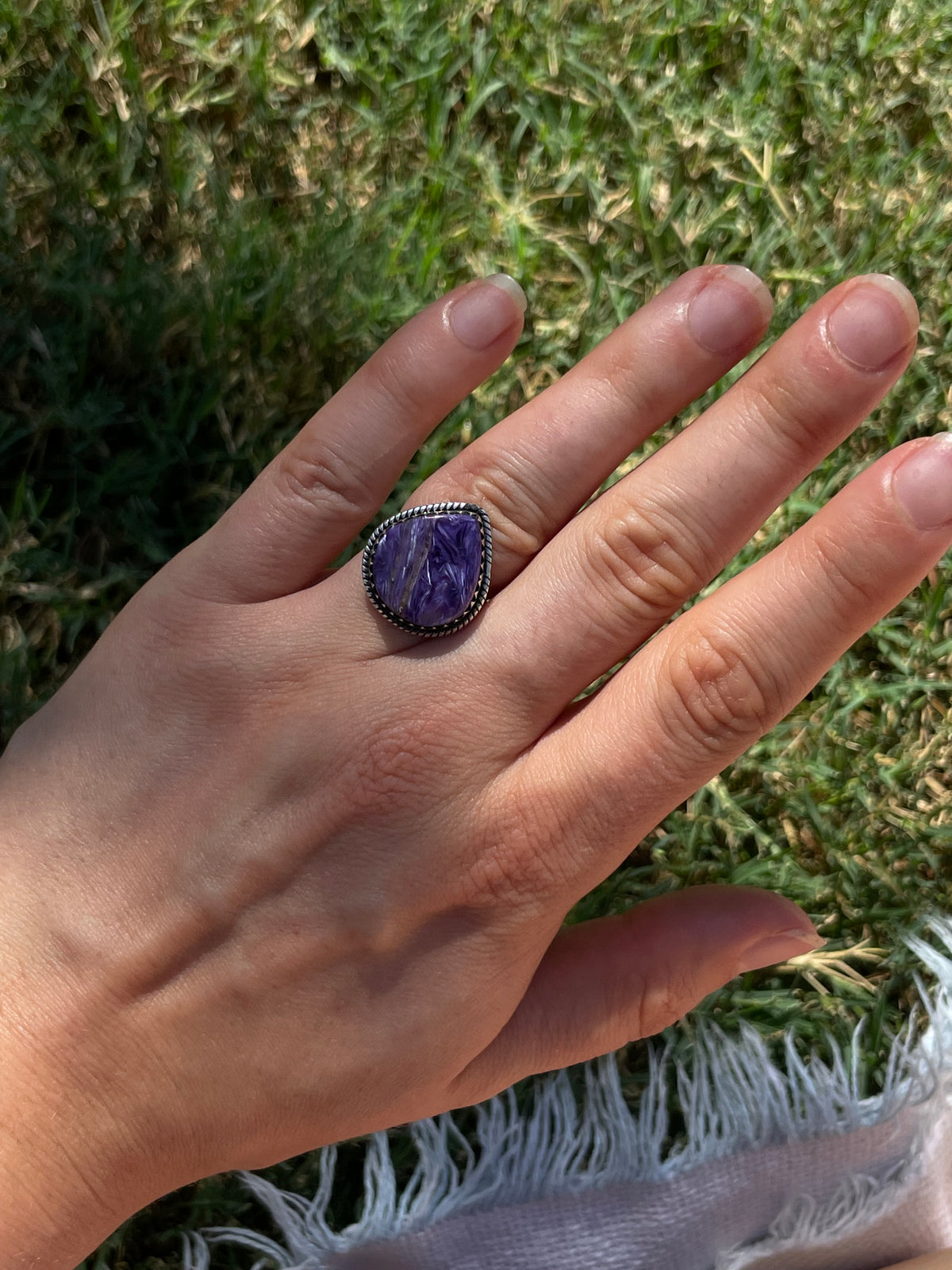 Charoite Ring Size 6.5| 925 Sterling Silver D294