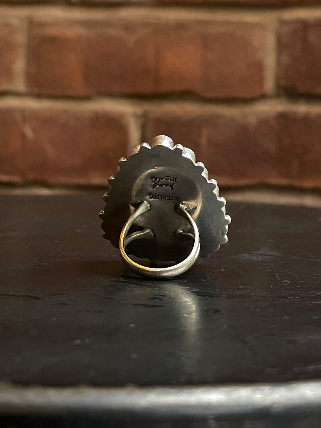 Italian Coral & Wild Horse Ring Size 6.75 | 925 Sterling Silver G190